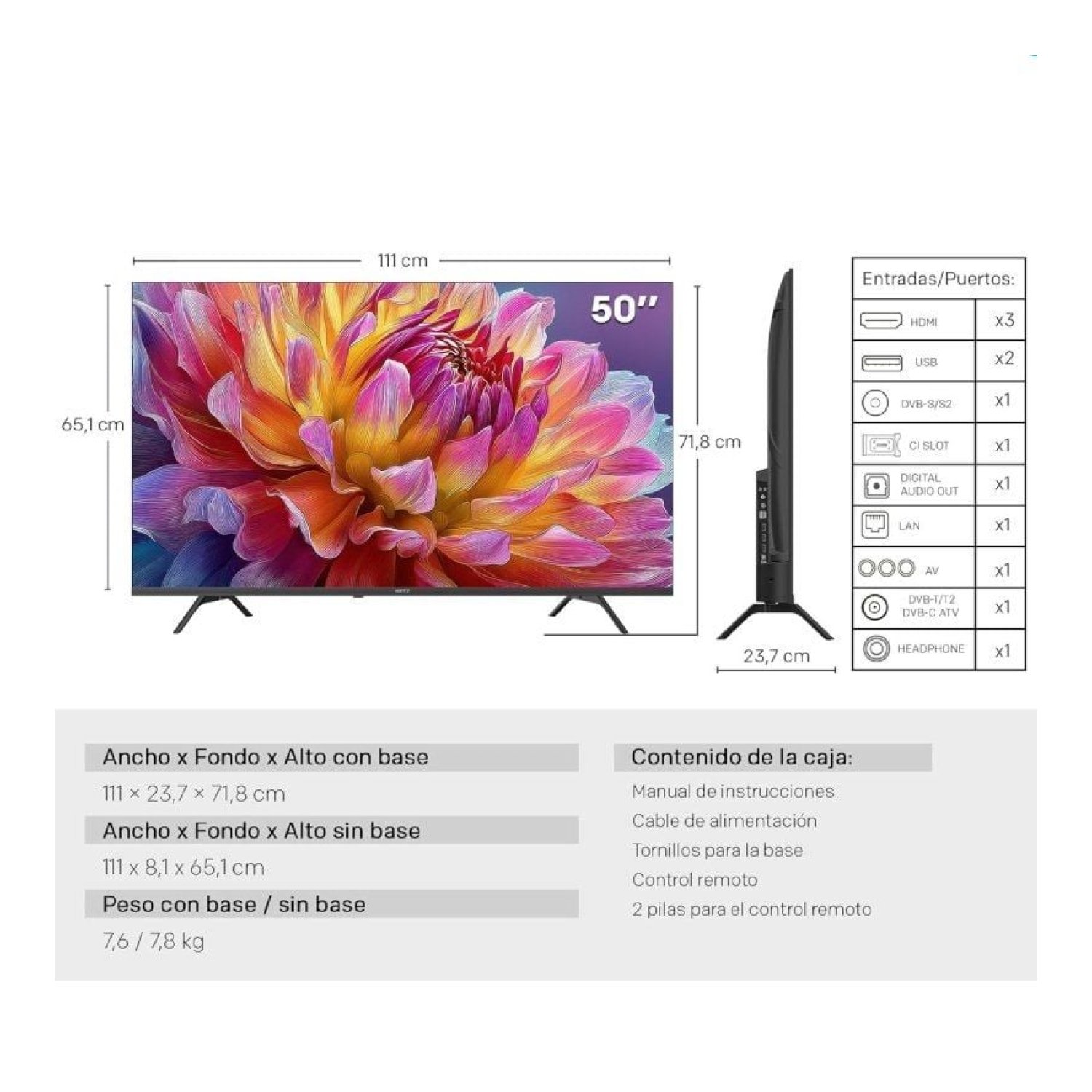 Metz · 50" Ultra HD 4K · Smart TV · WiFi