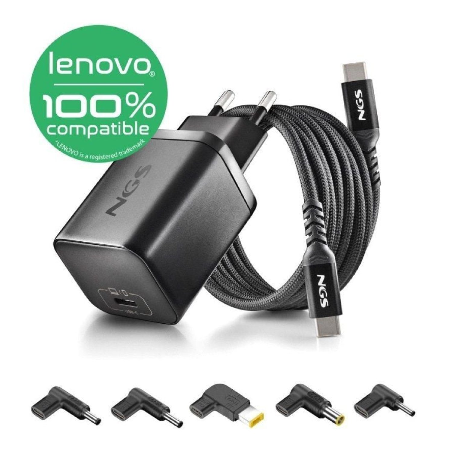 NGS Bud65W-L · Cargador GaN · 65W · USB Tipo-C · 5-20V · Automático