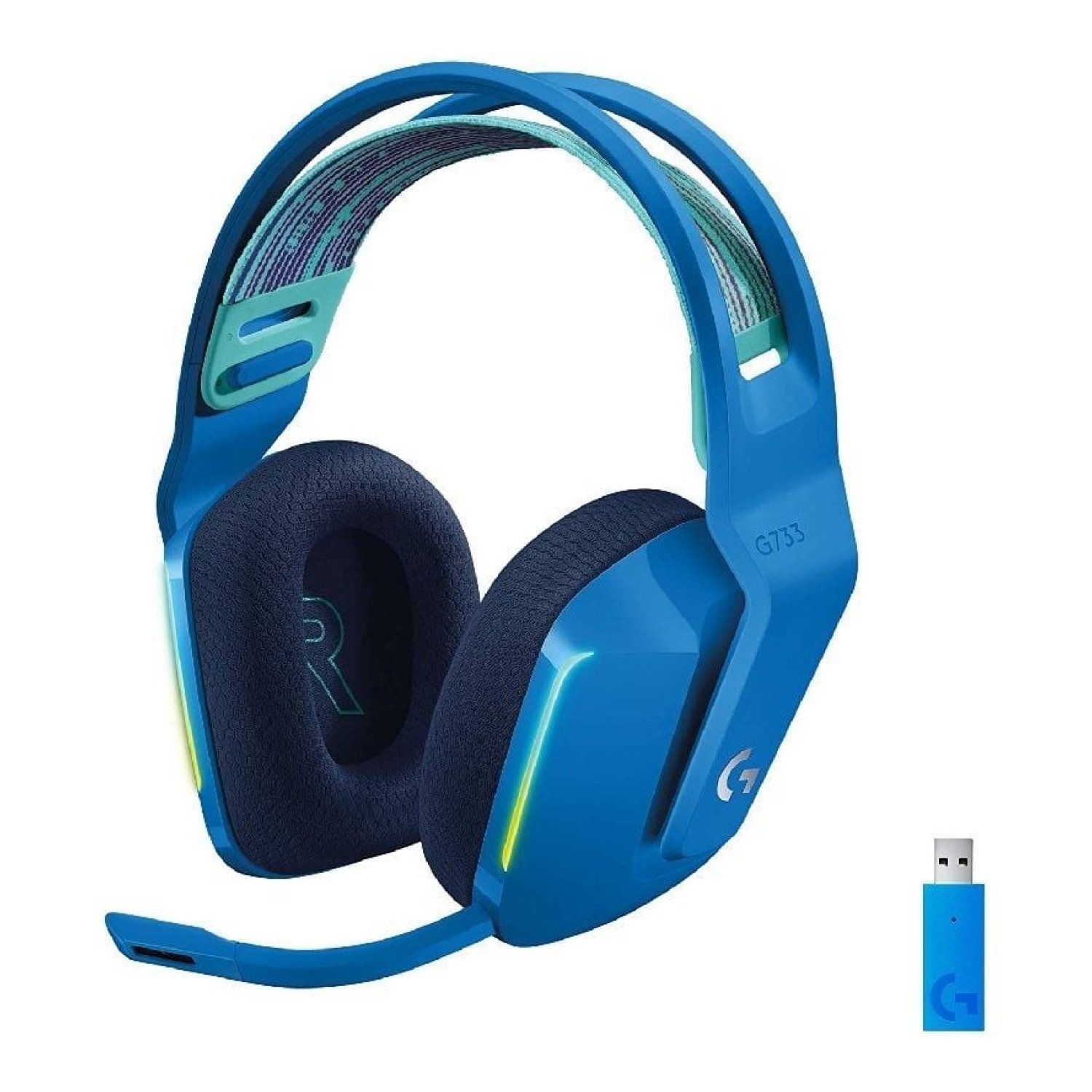 Logitech G733 · Auriculares Gaming Inalámbricos · Micrófono · Azules