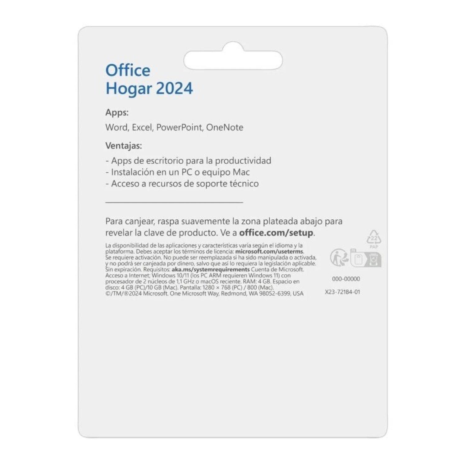 Microsoft Office Hogar 2024 · 1 Usuario · Licencia Perpetua