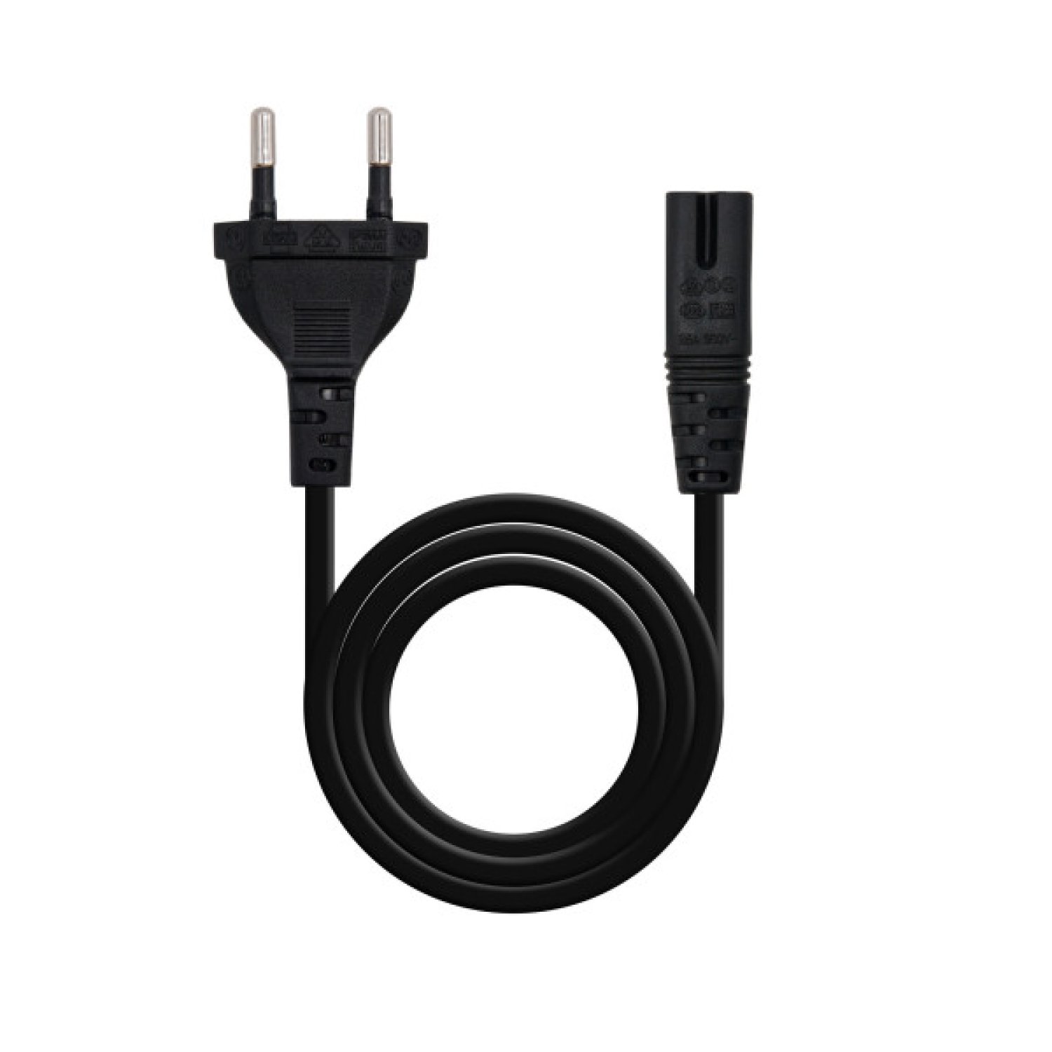 Nanocable · Cable Alimentación C7 · CEE7/16 a C7 · 1,5m · Negro