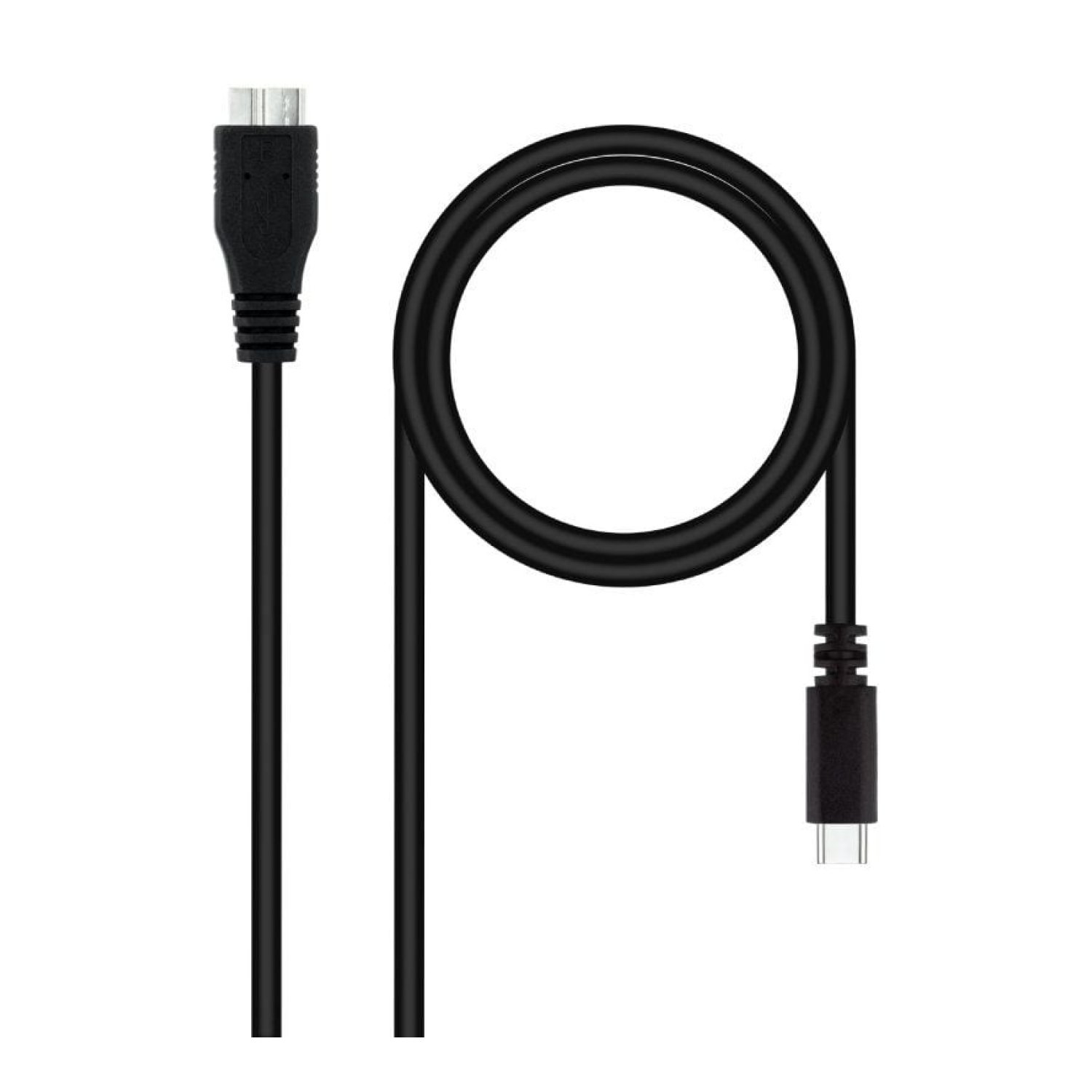 Nanocable Cable USB 3.0 Tipo-C · MicroUSB Macho · 5Gbps · 1m · Negro