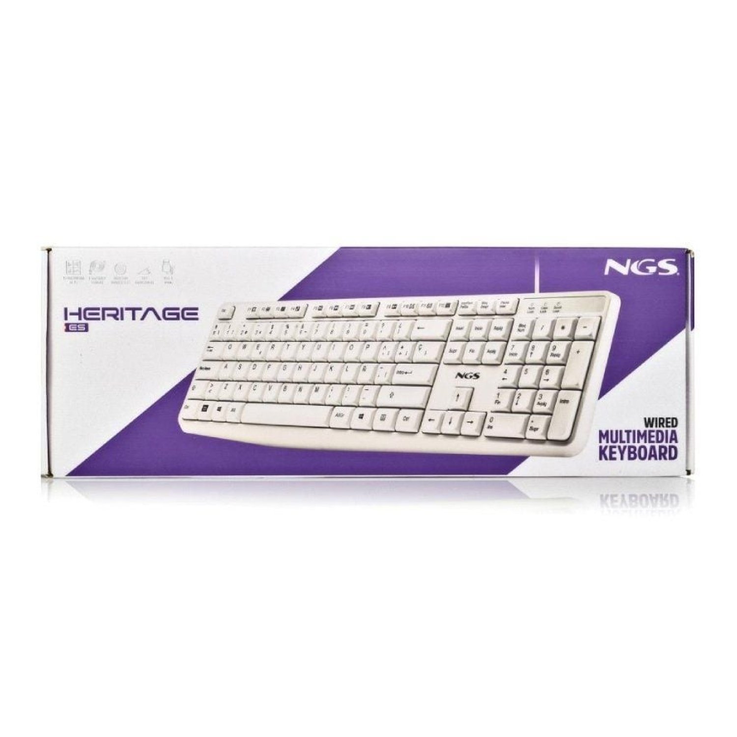 NGS Heritage · Teclado Español · Blanco