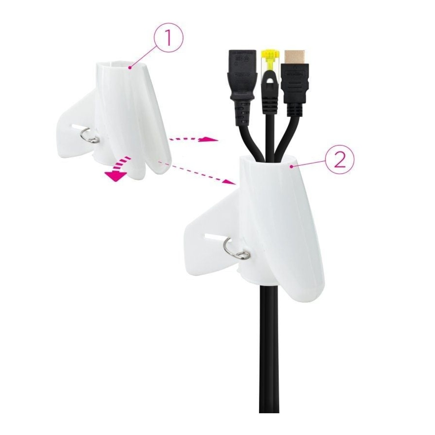 Nanocable · Organizador de Cables Espiral · 3m · Blanco