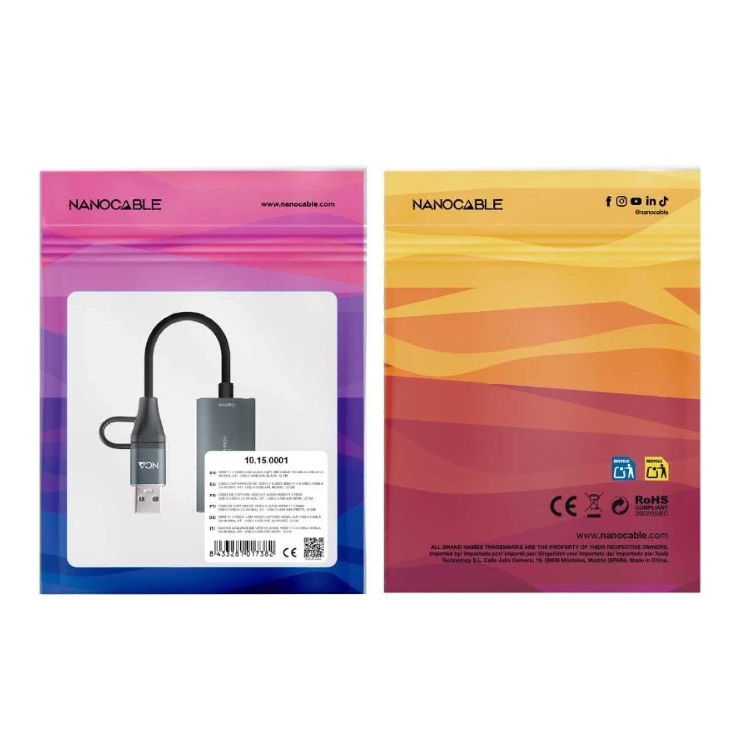 Nanocable Capturadora de Vídeo · USB Tipo-C · USB 3.0