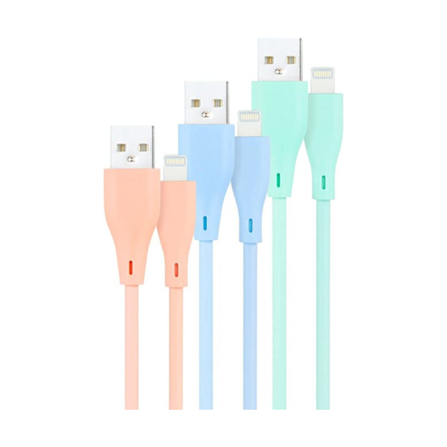 Nanocable · Cable USB 2.0 Lightning · 1m · 3 Unidades (Rosa/Azul/Verde)