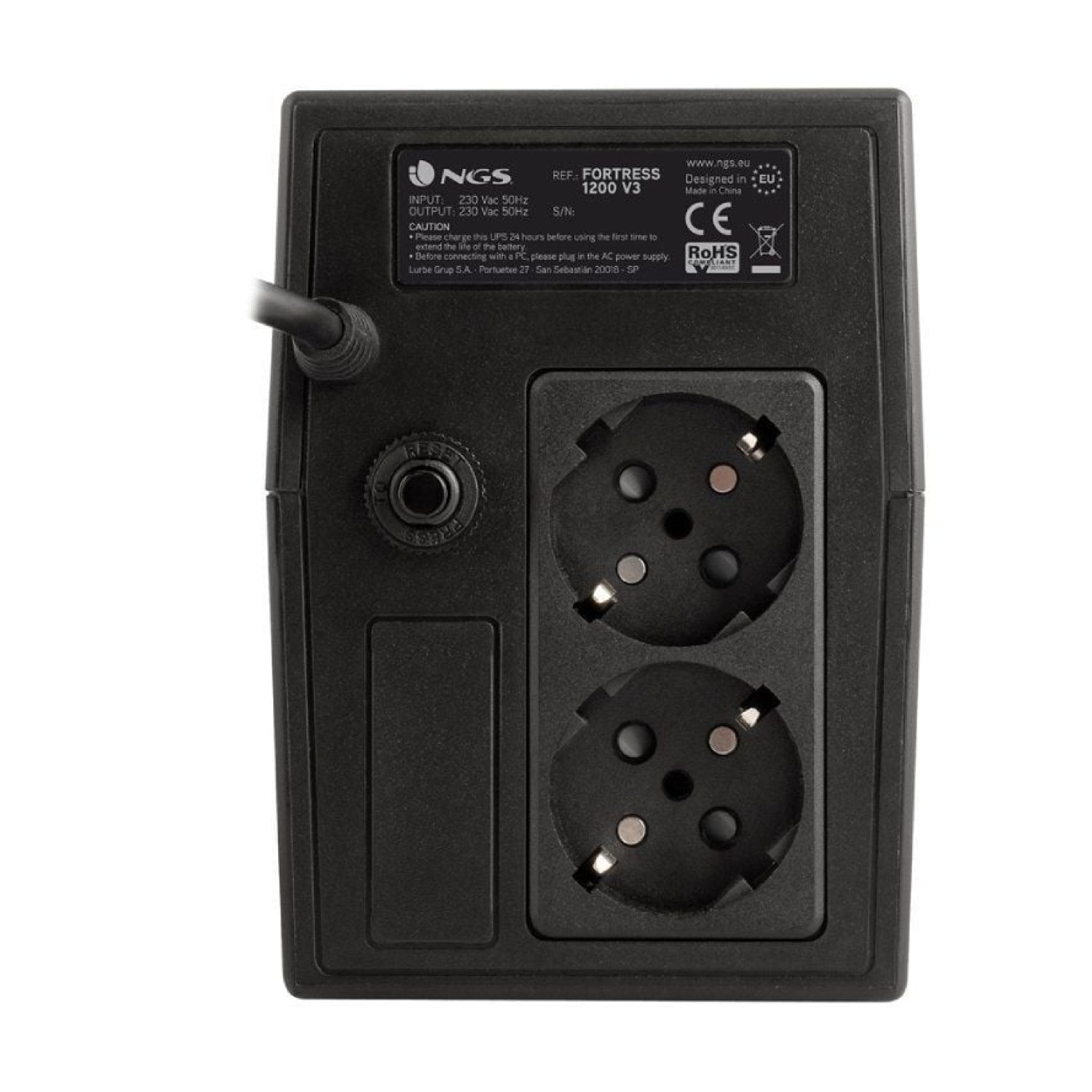 NGS Fortress 1200 V3 · SAI Offline · 800VA/480W · 2 Salidas · Torre