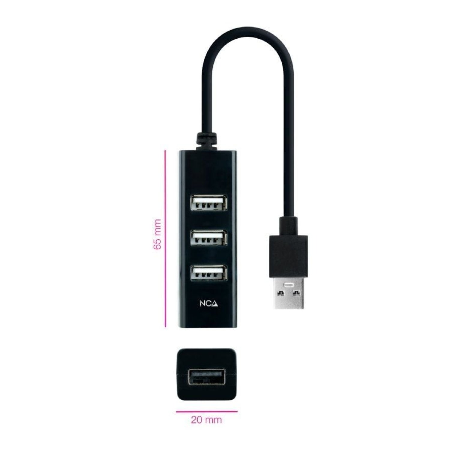 Nanocable Hub USB 2.0 · 4 Puertos USB · Conexión Rápida