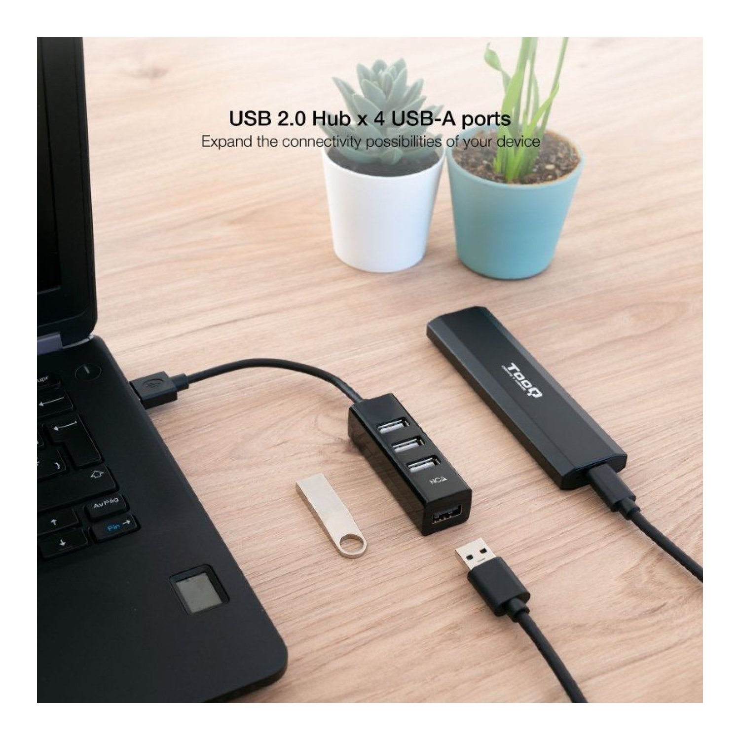 Nanocable Hub USB 2.0 · 4 Puertos USB · Conexión Rápida