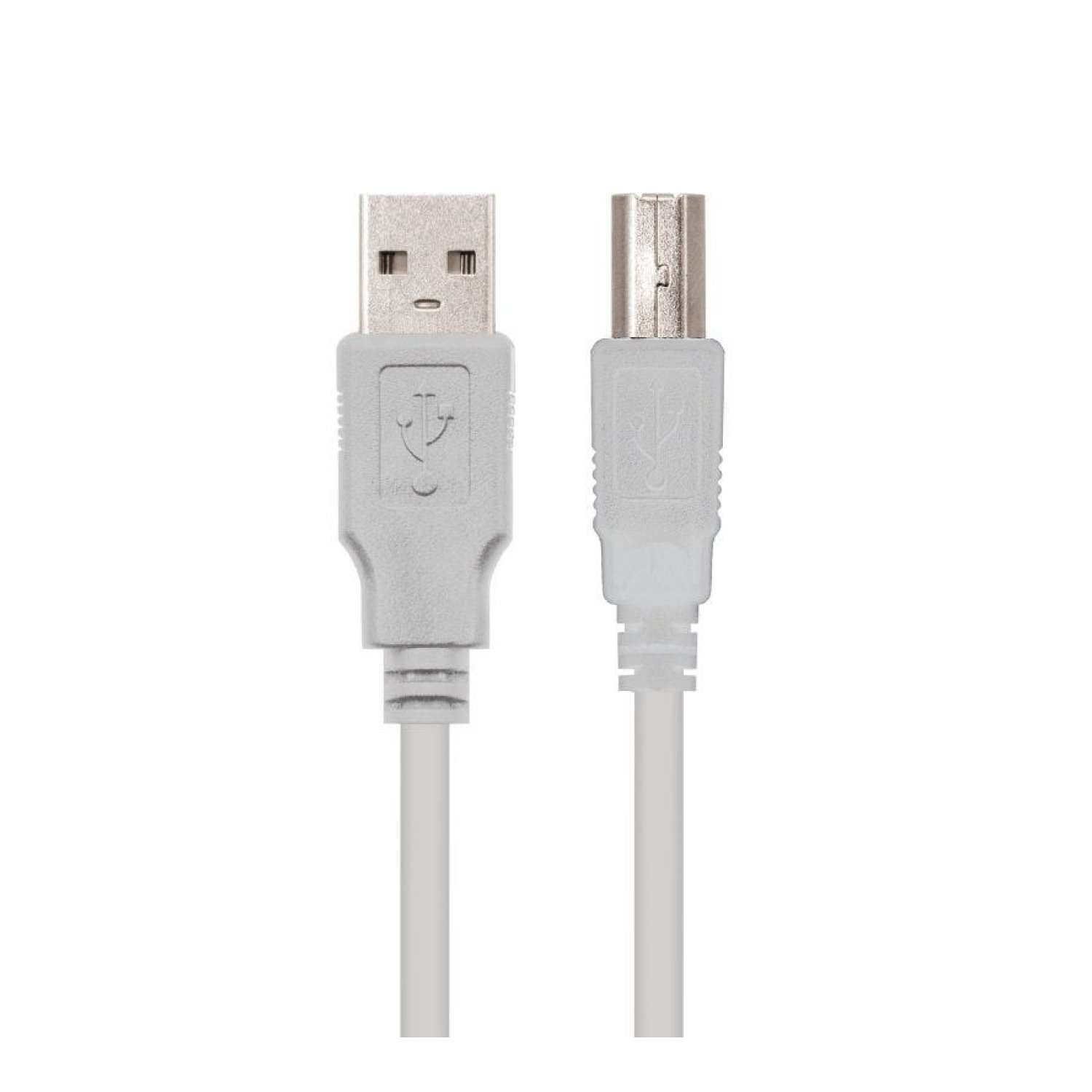 Nanocable · Cable USB 2.0 · USB Tipo-B a USB-A · 480Mbps · 1m · Beige