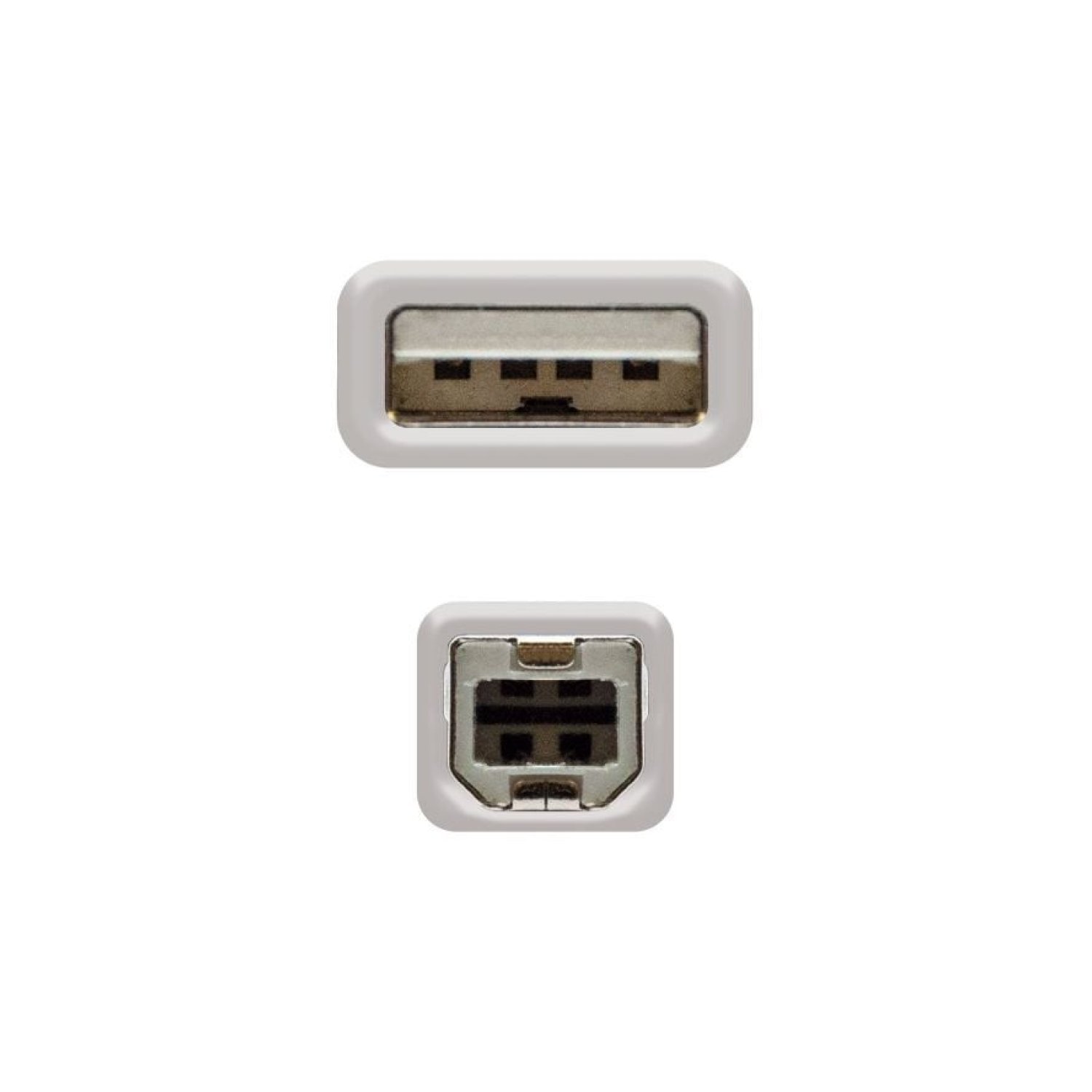 Nanocable · Cable USB 2.0 · USB Tipo-B a USB-A · 480Mbps · 1m · Beige