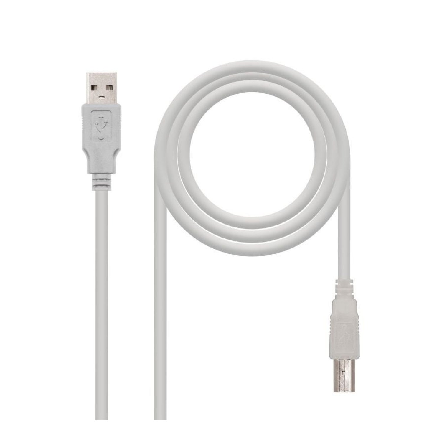Nanocable · Cable USB 2.0 · USB Tipo-B a USB-A · 480Mbps · 1m · Beige