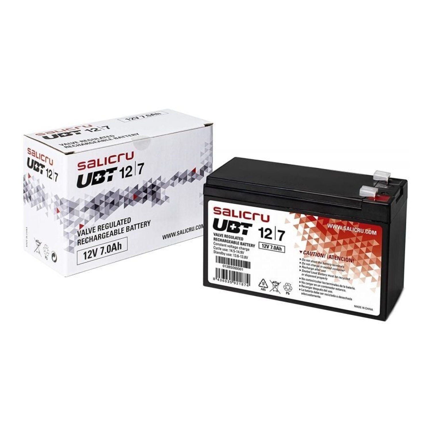 Salicru UBT 12/7 V2 · Batería Compatible SAI · 12V · 7Ah