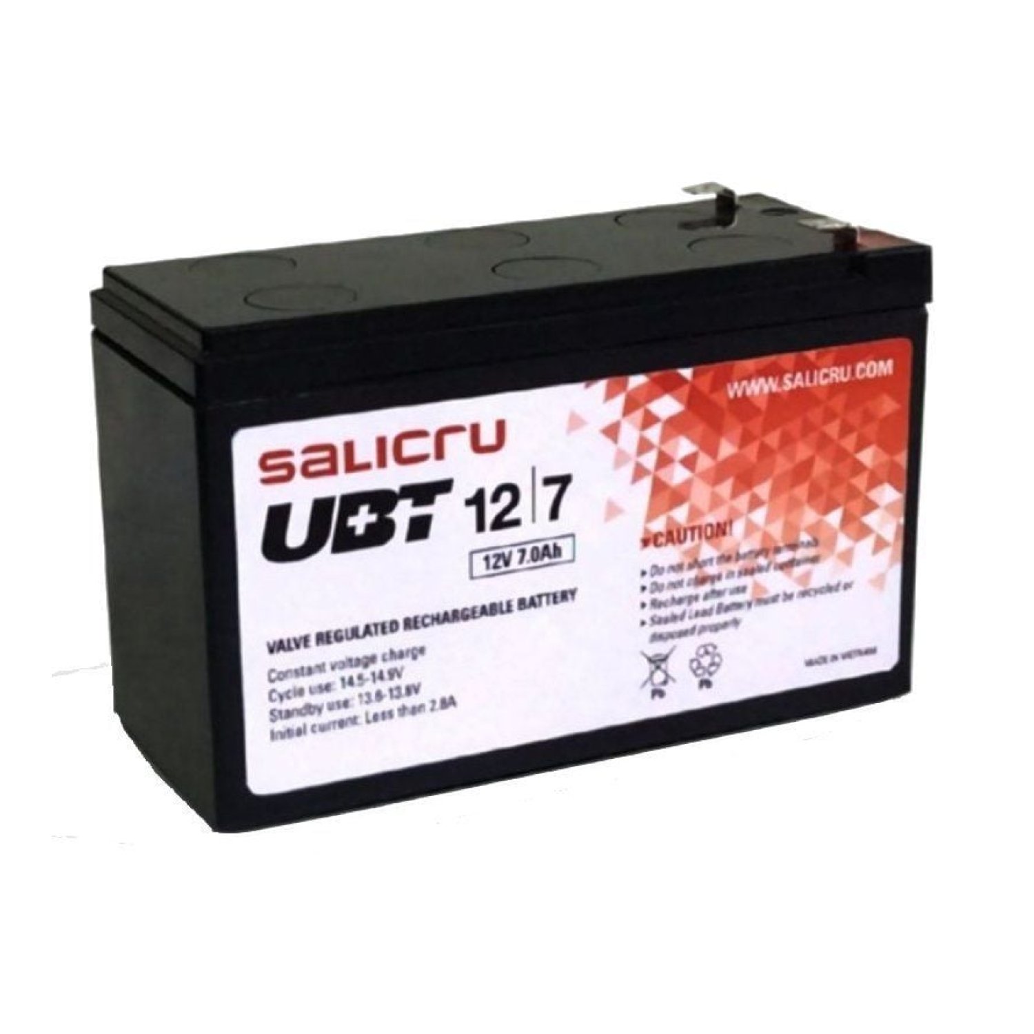 Salicru UBT 12/7 V2 · Batería Compatible SAI · 12V · 7Ah