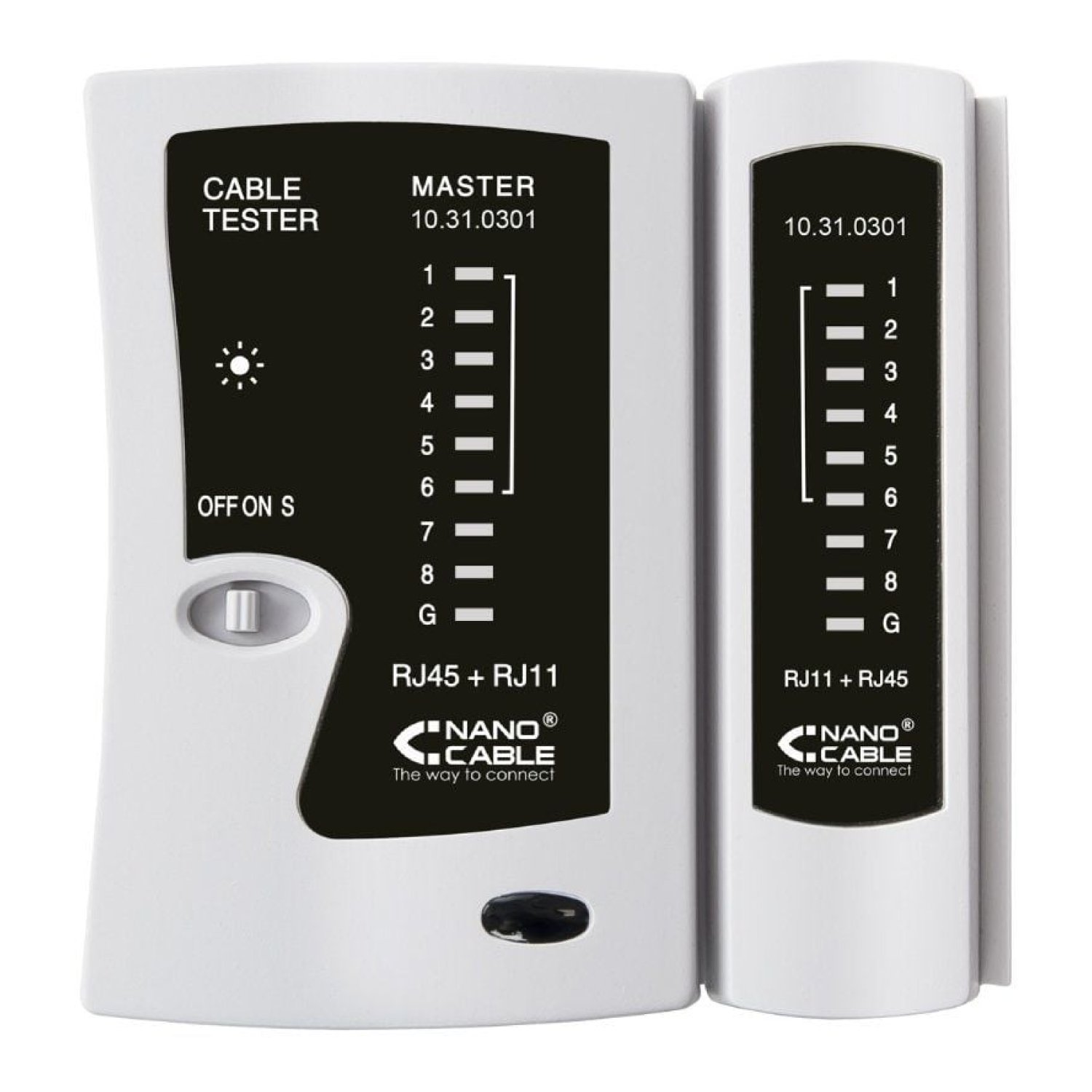 Nanocable · Tester de Red · RJ11/RJ12/RJ45 · Herramienta de Diagnóstico