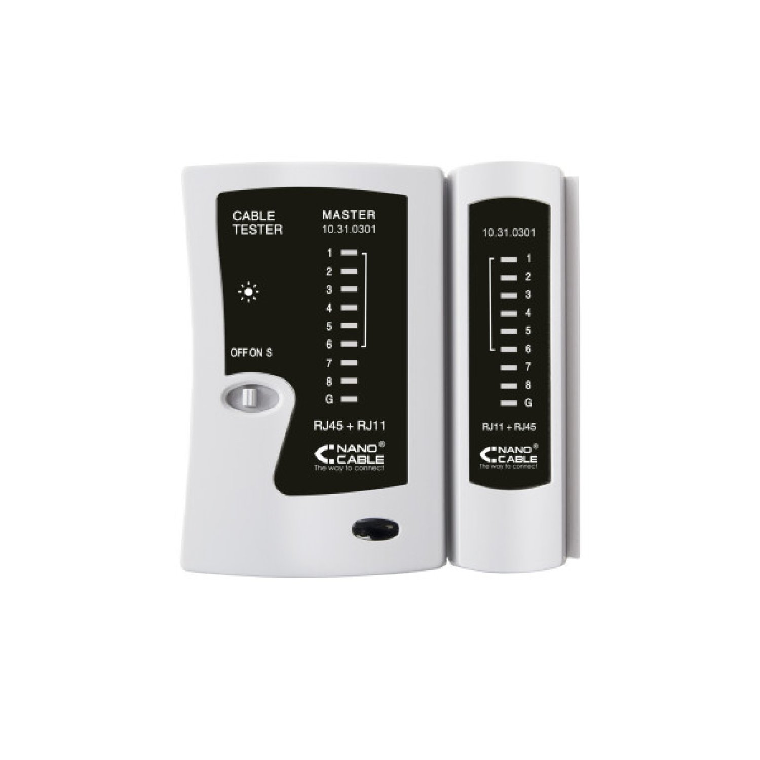 Nanocable · Tester de Red · RJ11/RJ12/RJ45 · Herramienta de Diagnóstico