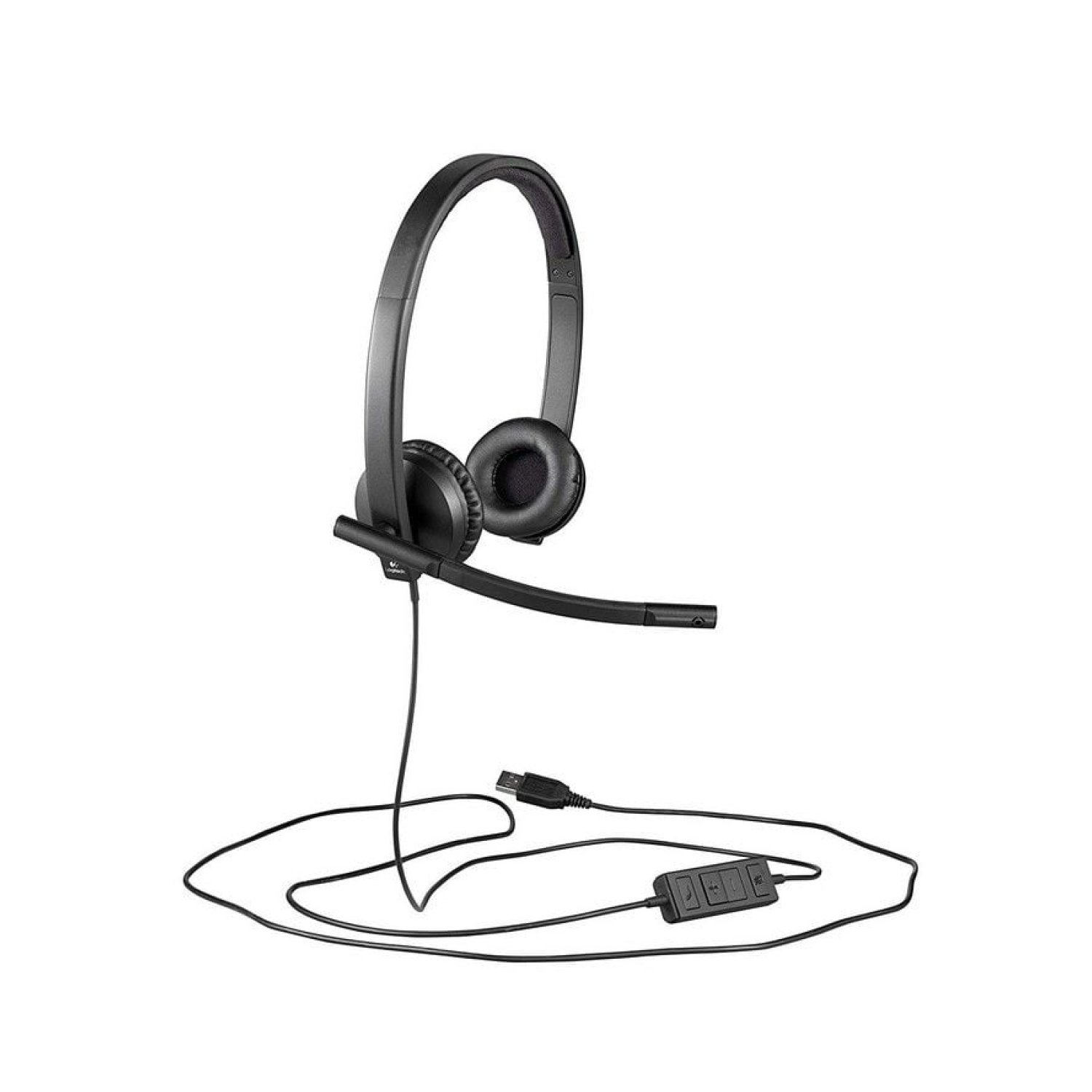 Logitech H570E · Auriculares con Micrófono · USB · Negros