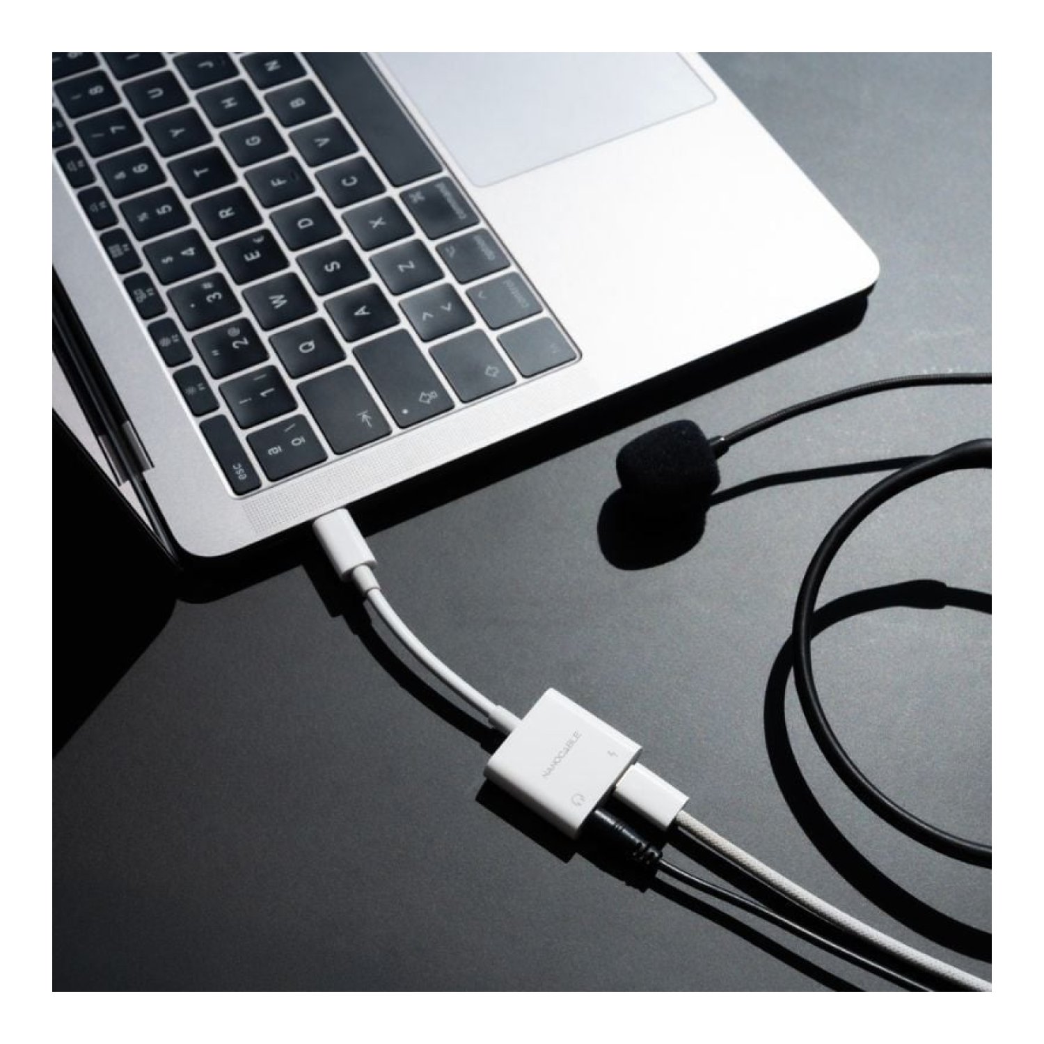 Nanocable · Adaptador Audio USB-C a Jack 3,5 · USB-C Macho/Hembra · Blanco