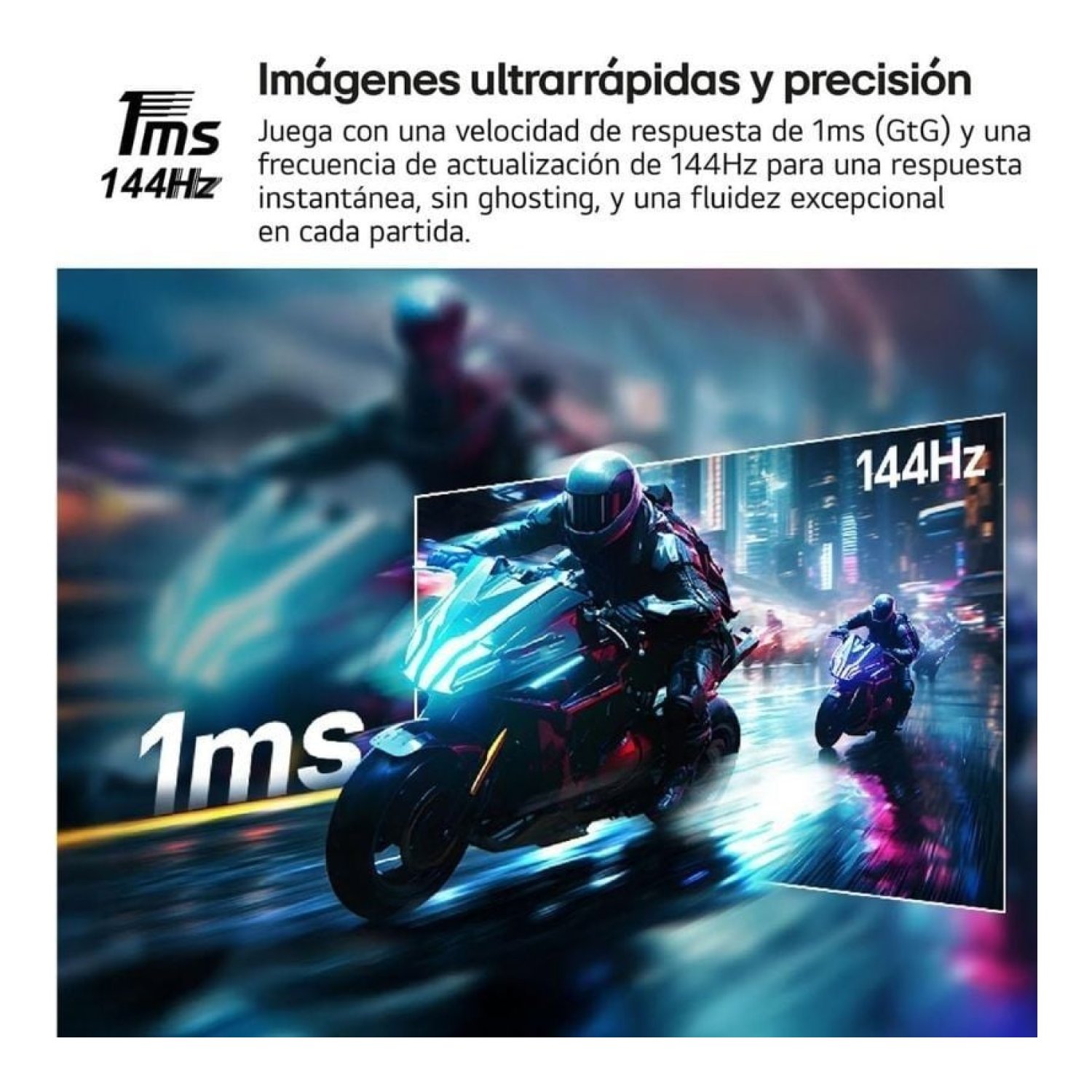 LG UltraGear 32G810SA-W · 32" 4K · 144Hz · 1ms IPS · Smart TV · Regulable altura