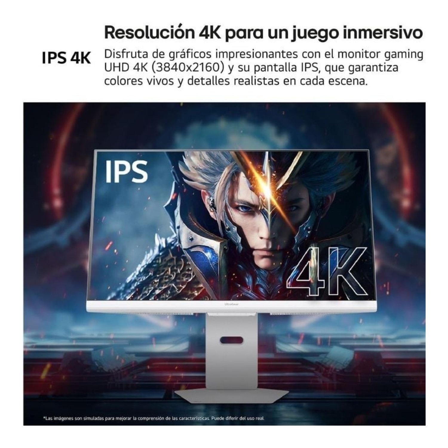 LG UltraGear 32G810SA-W · 32" 4K · 144Hz · 1ms IPS · Smart TV · Regulable altura