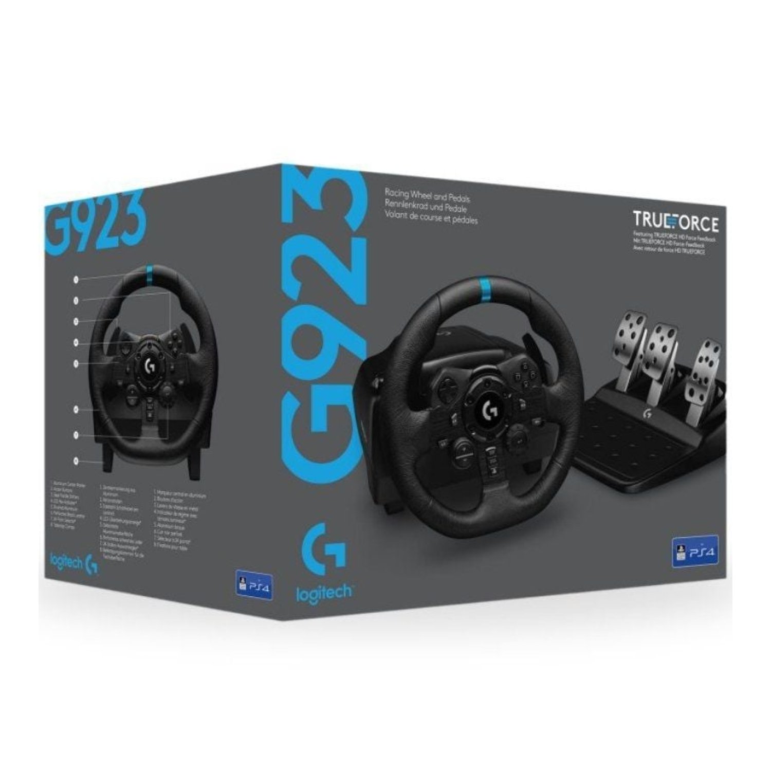 Logitech G923 TrueForce · Volante + Pedales · PS5/PC · Feedback Háptico