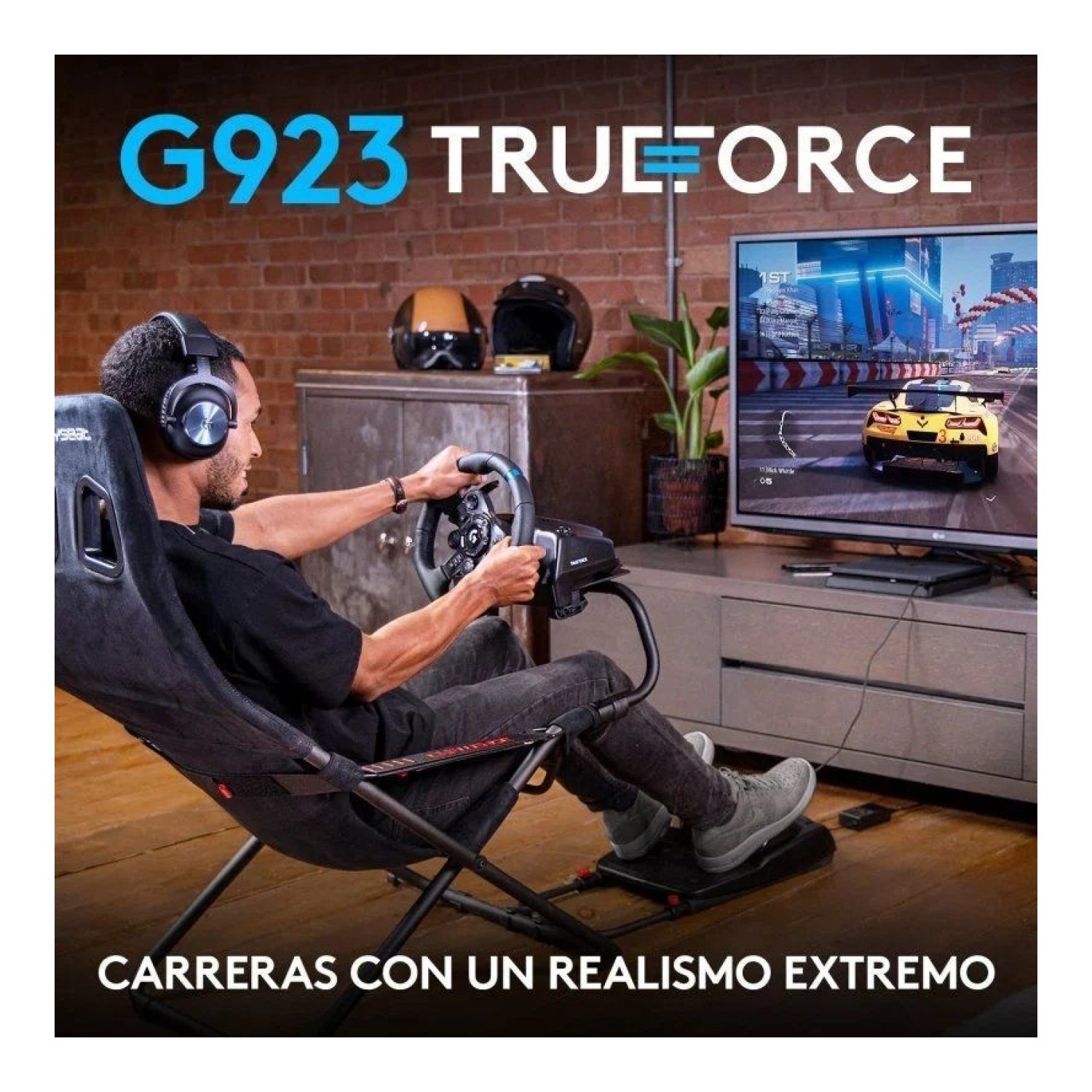 Logitech G923 TrueForce · Volante + Pedales · PS5/PC · Feedback Háptico