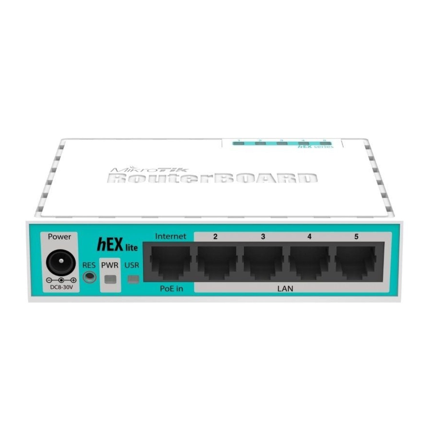 Mikrotik Hex Lite RB750R2 · Router 5 Puertos · RJ45 10/100 · PoE