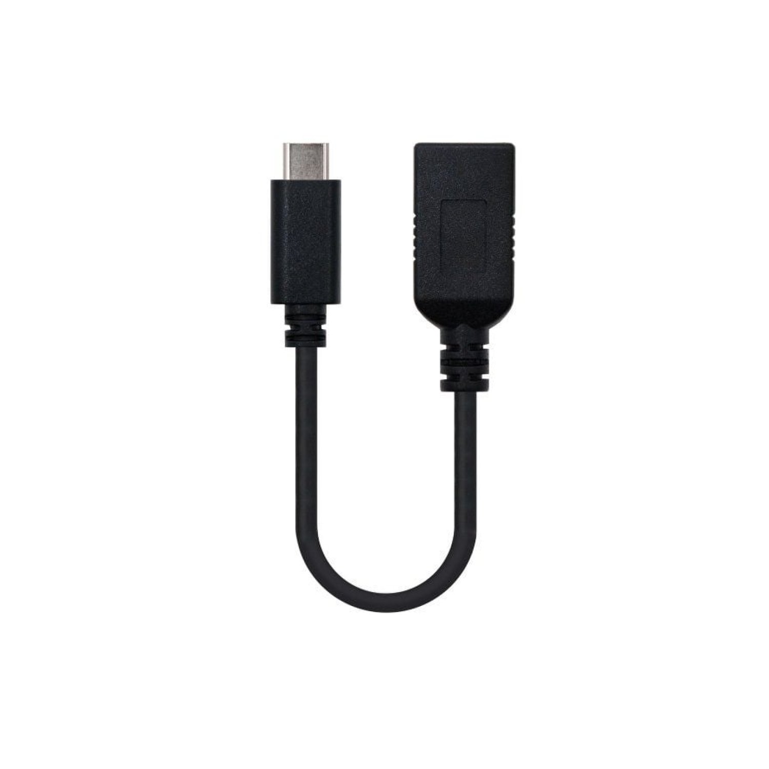 Nanocable · Cable USB 3.1 · USB-C Macho a Hembra · 15cm · Negro