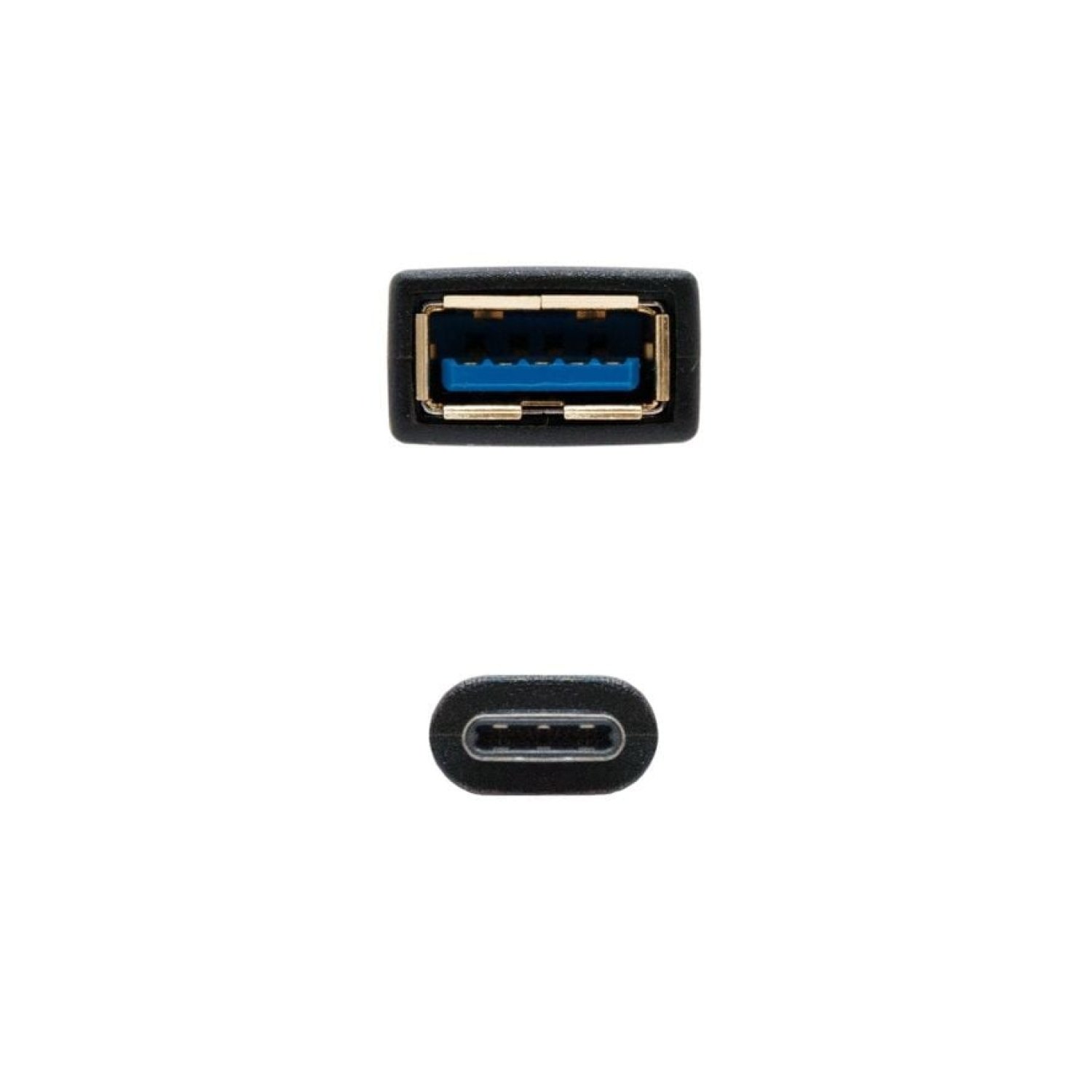 Nanocable · Cable USB 3.1 · USB-C Macho a Hembra · 15cm · Negro
