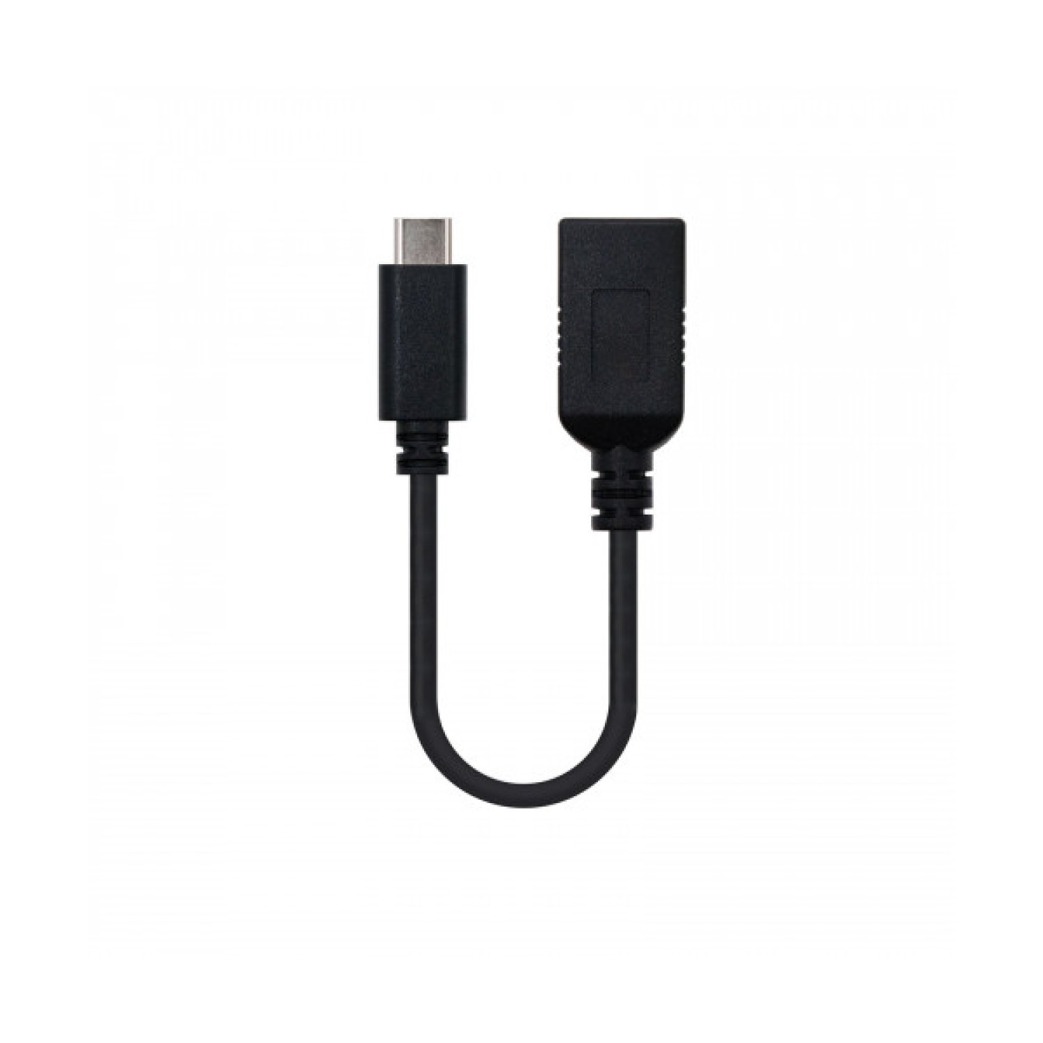 Nanocable · Cable USB 3.1 · USB-C Macho a Hembra · 15cm · Negro