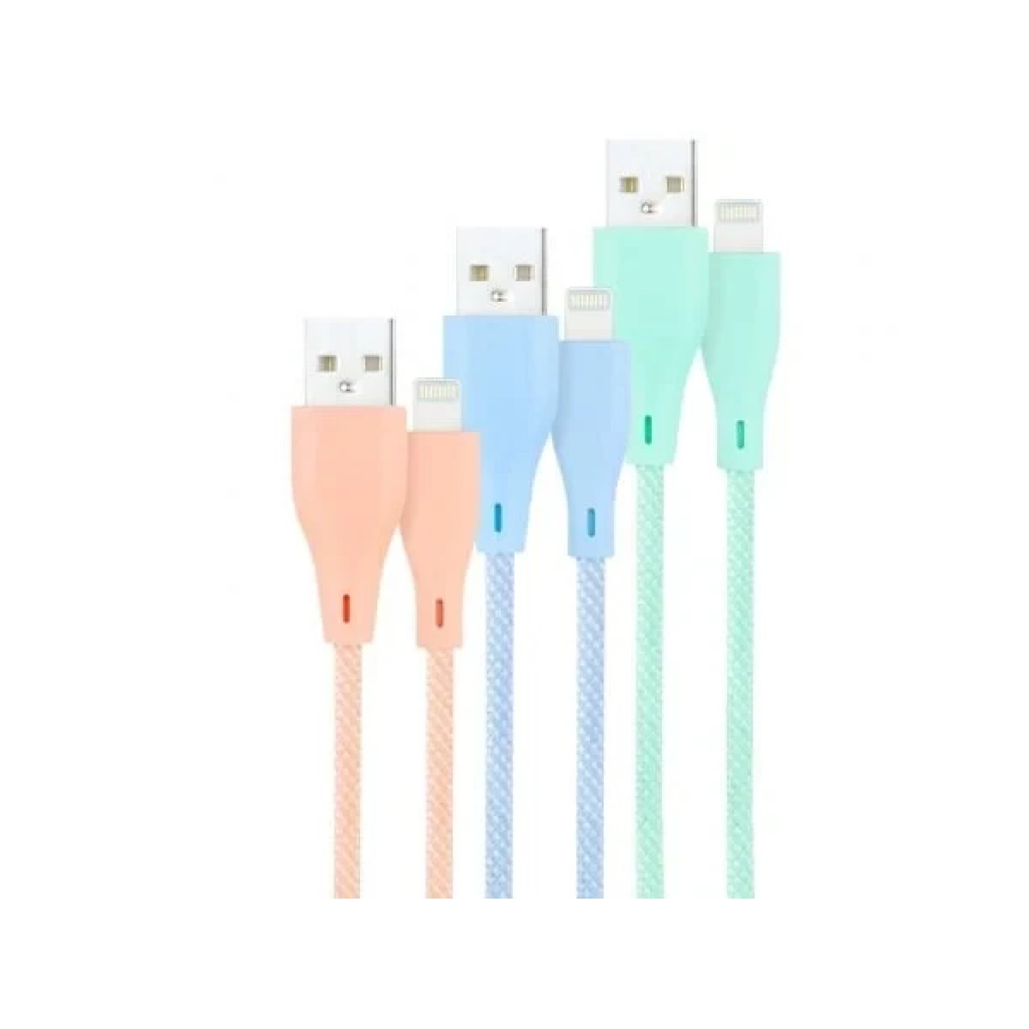 Nanocable · Cable USB 2.0 Lightning · 1m · 3 Unidades · Rosa/Azul/Verde