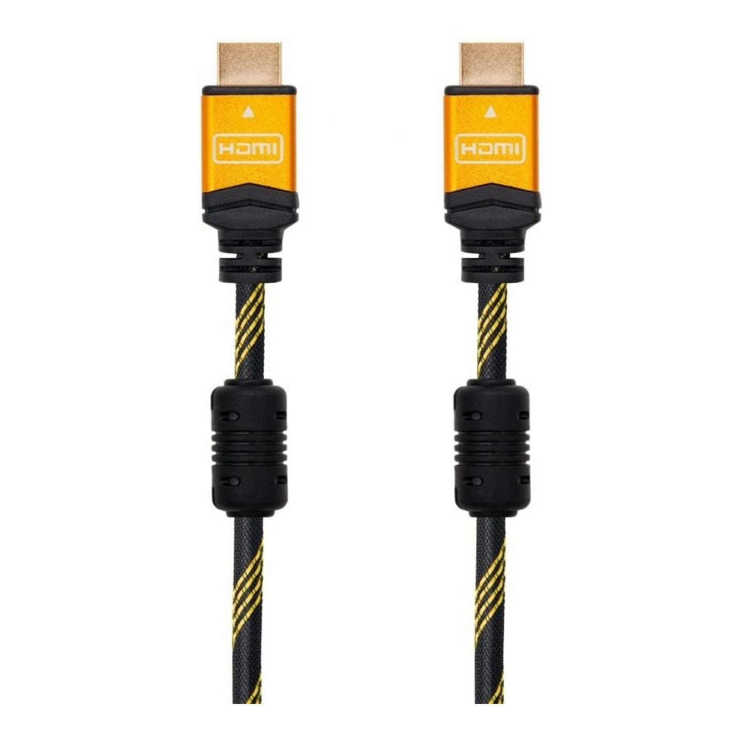 Nanocable · Cable HDMI 2.0 4K · 1,5m · Macho a Macho · Negro y Naranja