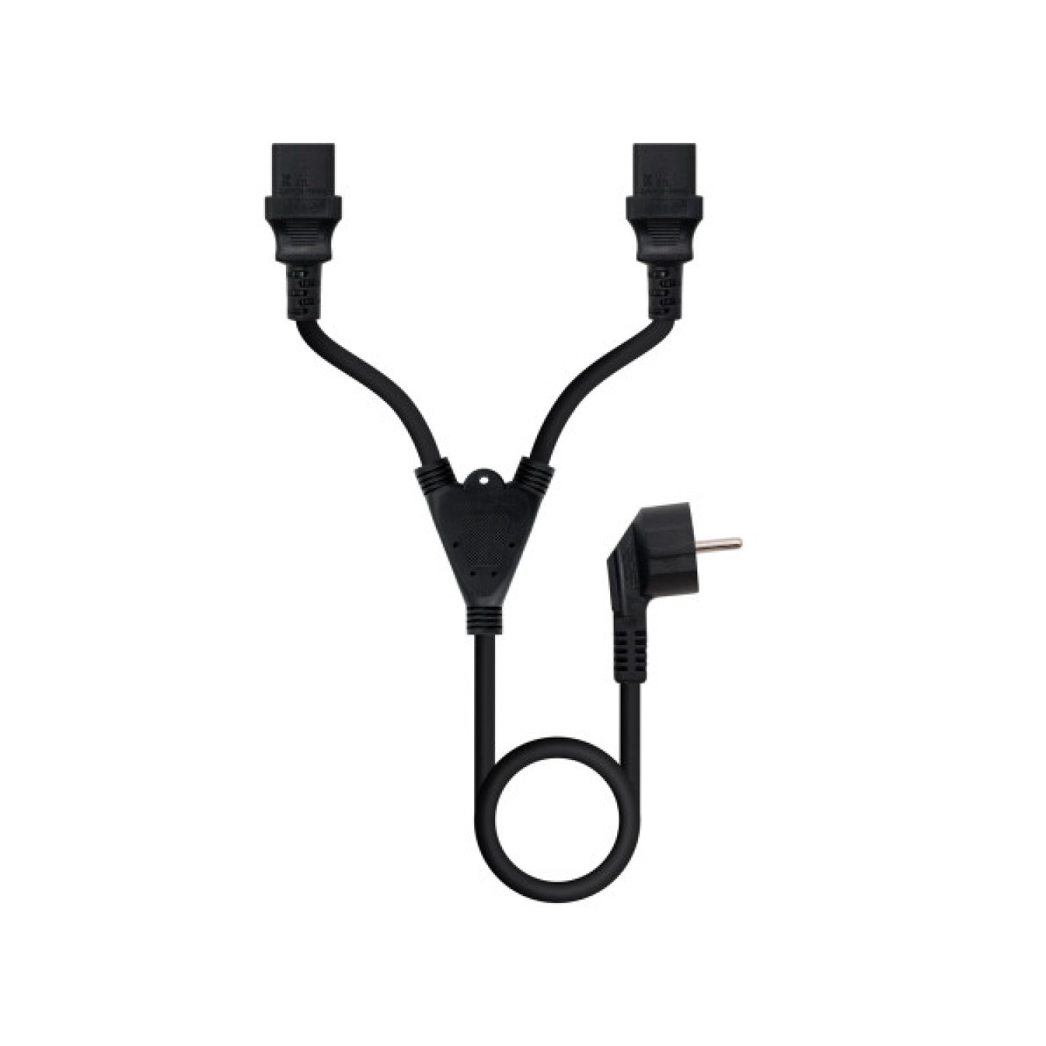 Nanocable · Cable Alimentación · Schuko Macho a 2x C13 · 1,8m · Negro