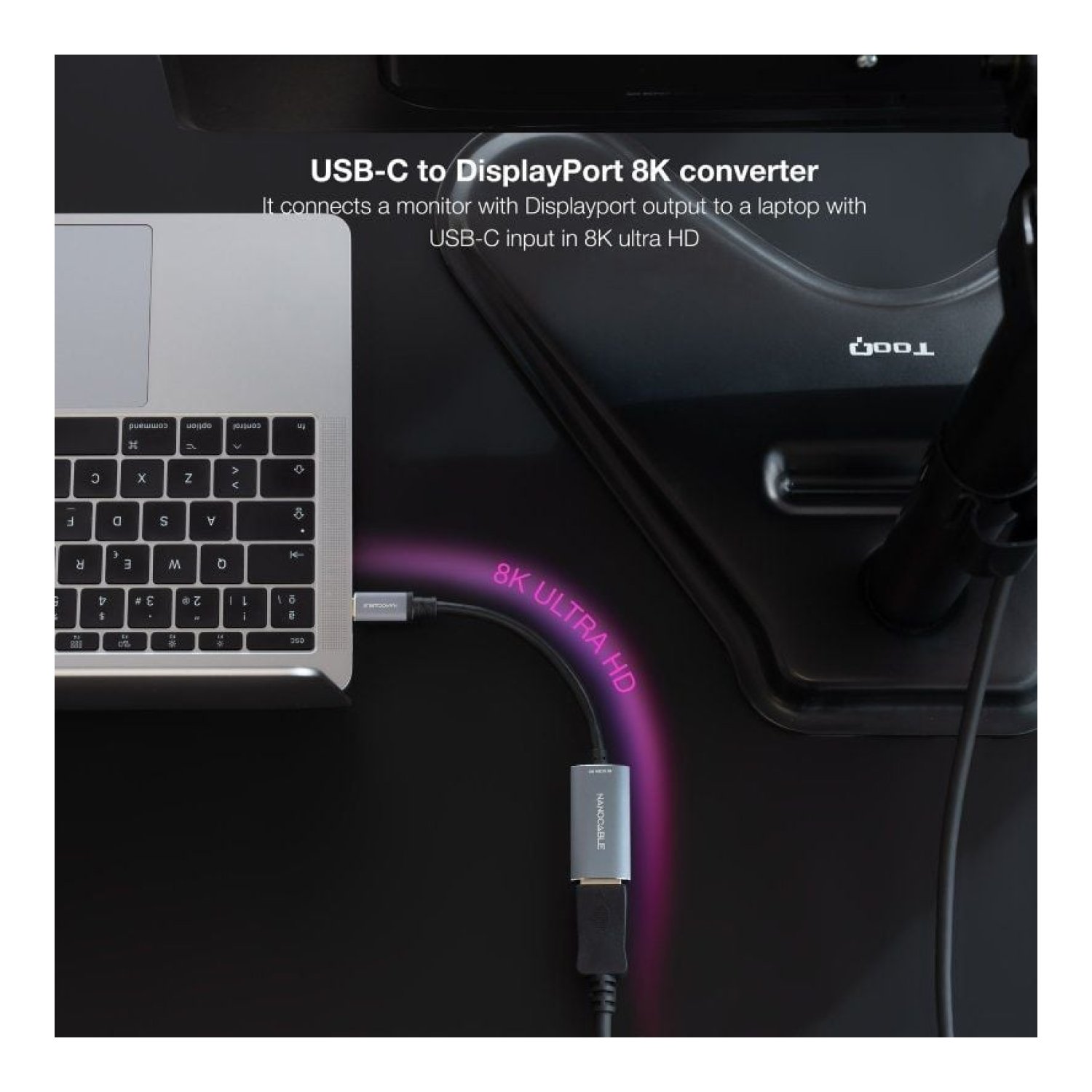 Nanocable · Conversor USB-C a DisplayPort · 15cm · Gris