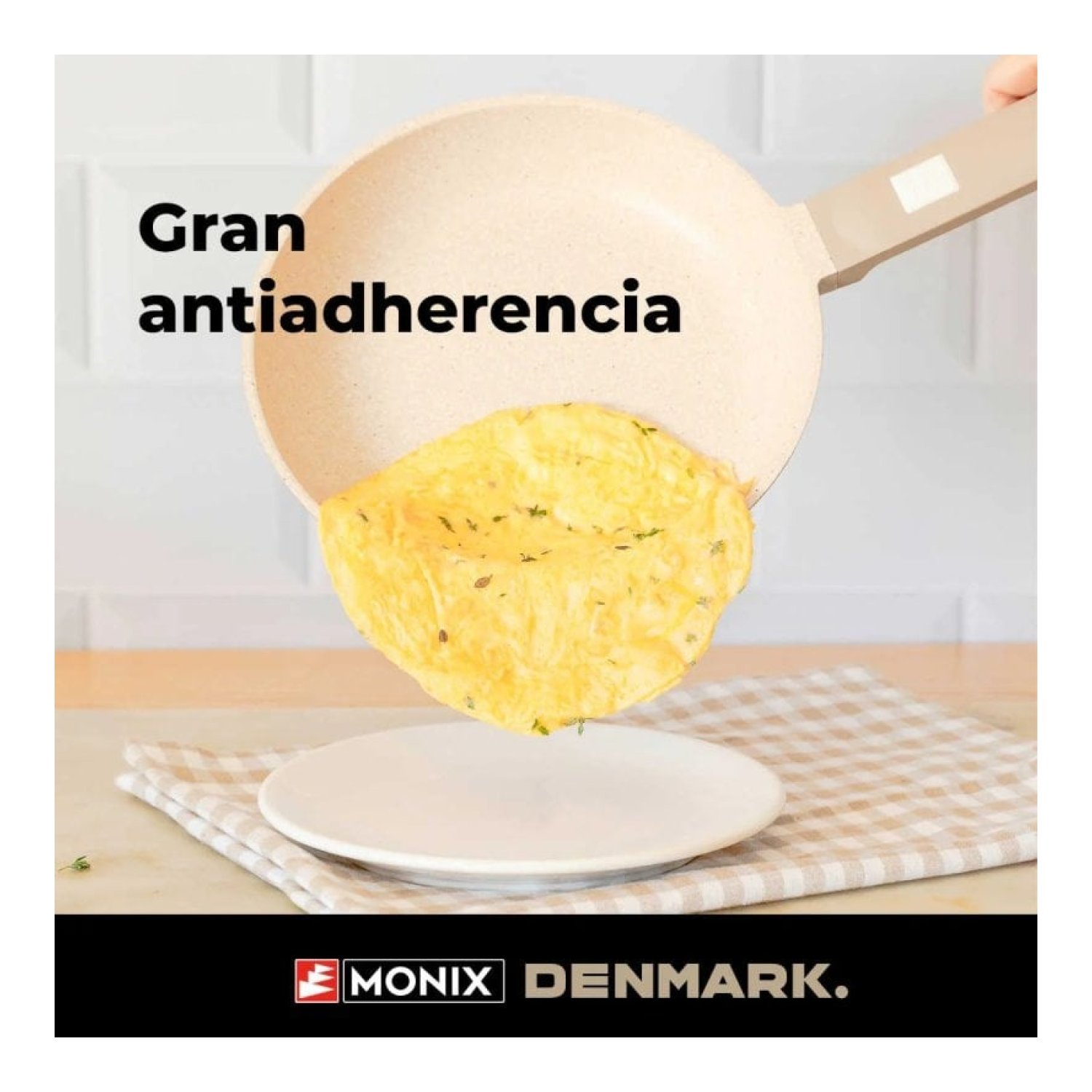 Monix Denmark · Pack Batería de Cocina · Cazo 16cm + Sartén 24cm + Cacerolas · Aluminio Fundido · Inducción