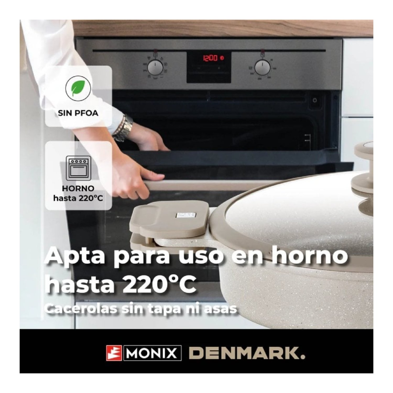Monix Denmark · Pack Batería de Cocina · Cazo 16cm + Sartén 24cm + Cacerolas · Aluminio Fundido · Inducción