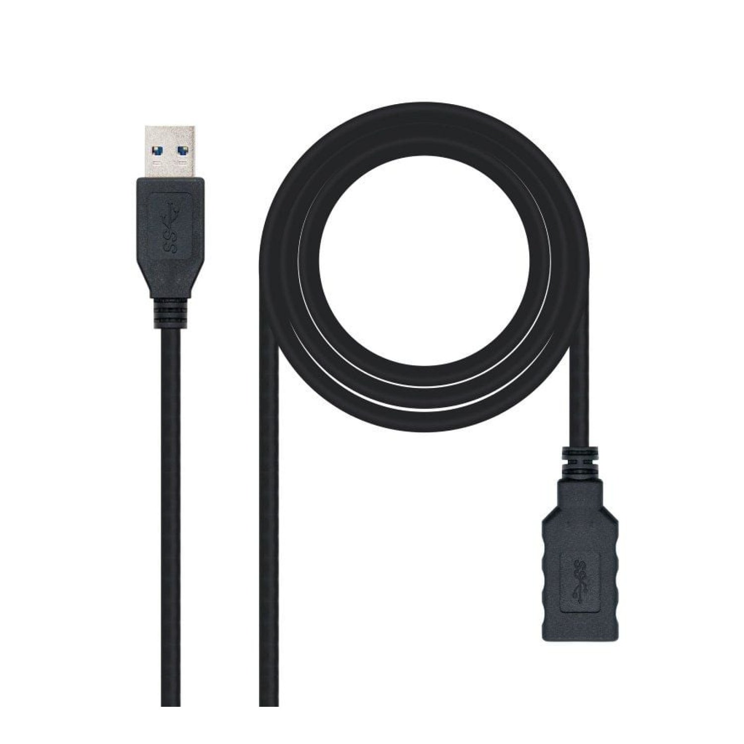Nanocable · Cable Alargador USB 3.0 · 1m · USB Macho-Hembra · Negro