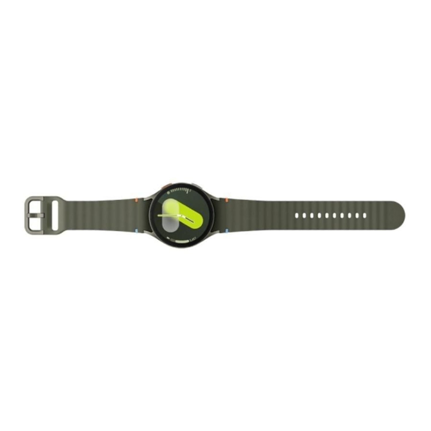Samsung Galaxy Watch 7 · Notificaciones · Frecuencia Cardíaca · GPS · Verde