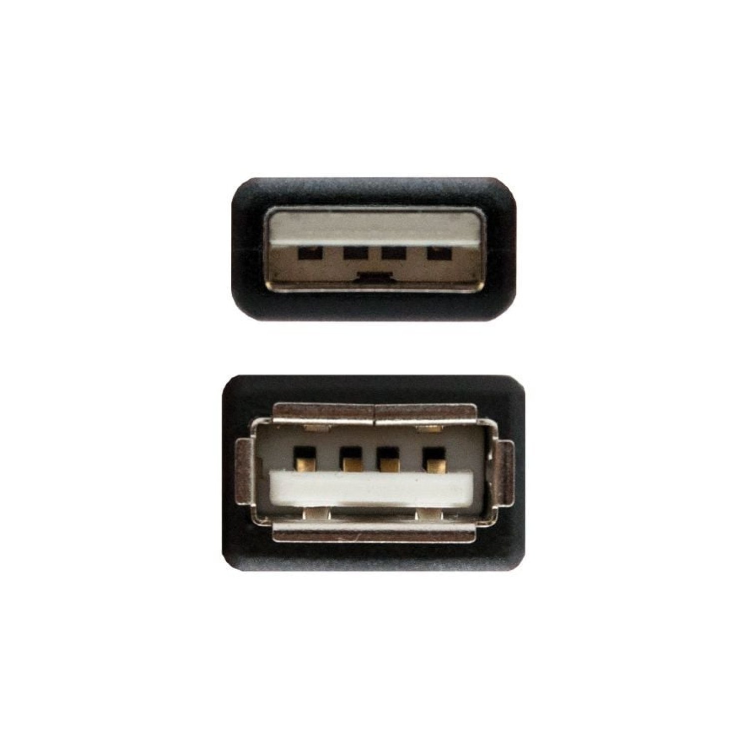 Nanocable Cable Alargador USB 2.0 · 1m · USB Macho-Hembra · Negro