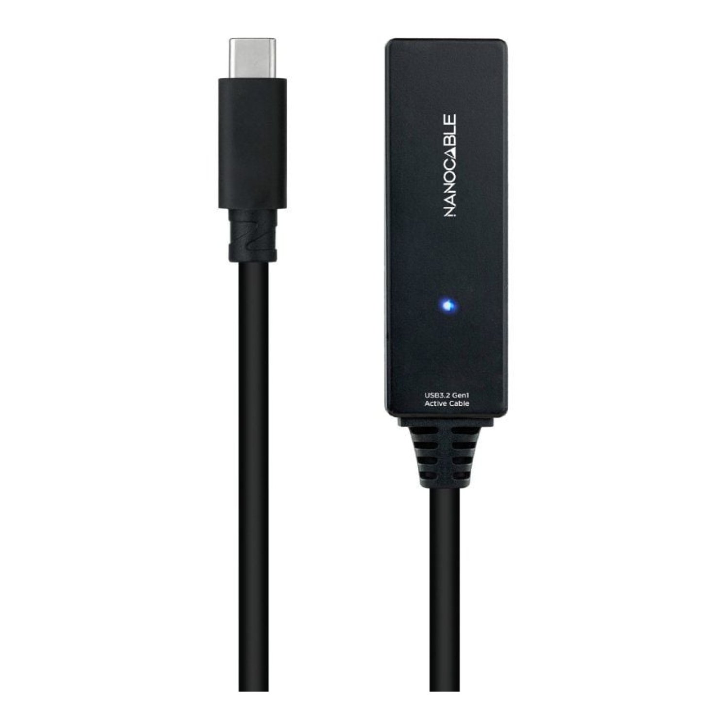 Nanocable · Cable Alargador USB Tipo-C 3.2 · 5m · Macho-Hembra · Negro