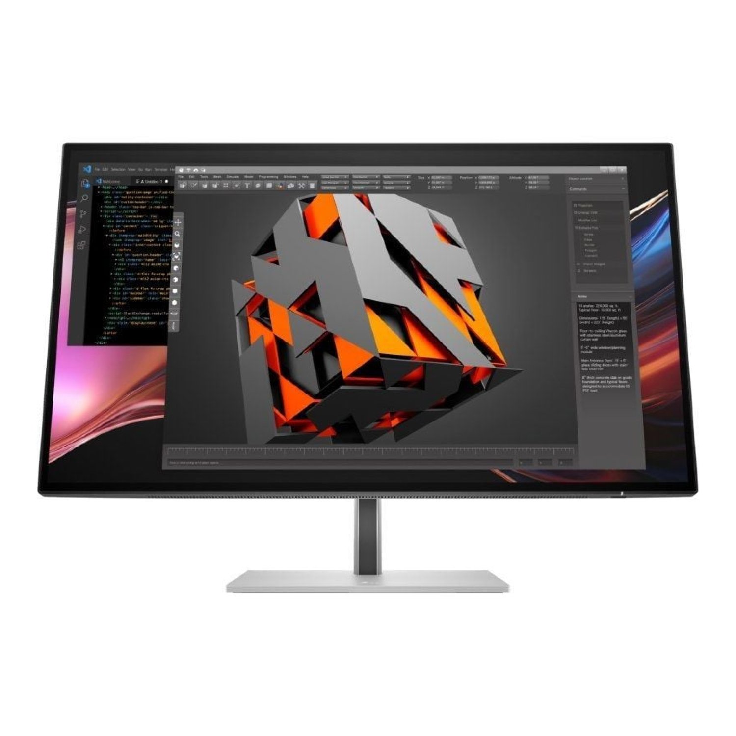 HP Pro 27" · Monitor QHD · Regulable en Altura · Plata