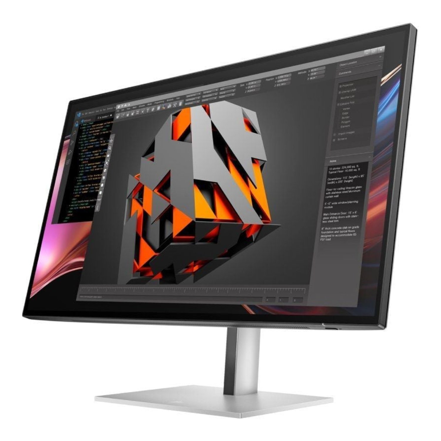 HP Pro 27" · Monitor QHD · Regulable en Altura · Plata
