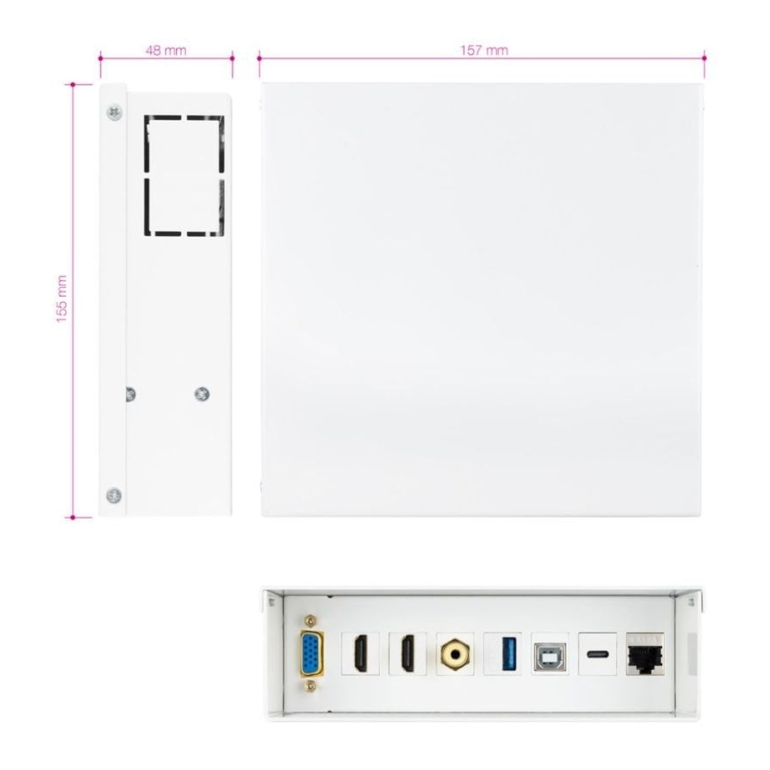 Nanocable · Caja de Conexiones · VGA · 2x HDMI · Jack 3.5 · USB 3.0 · USB-C · RJ45