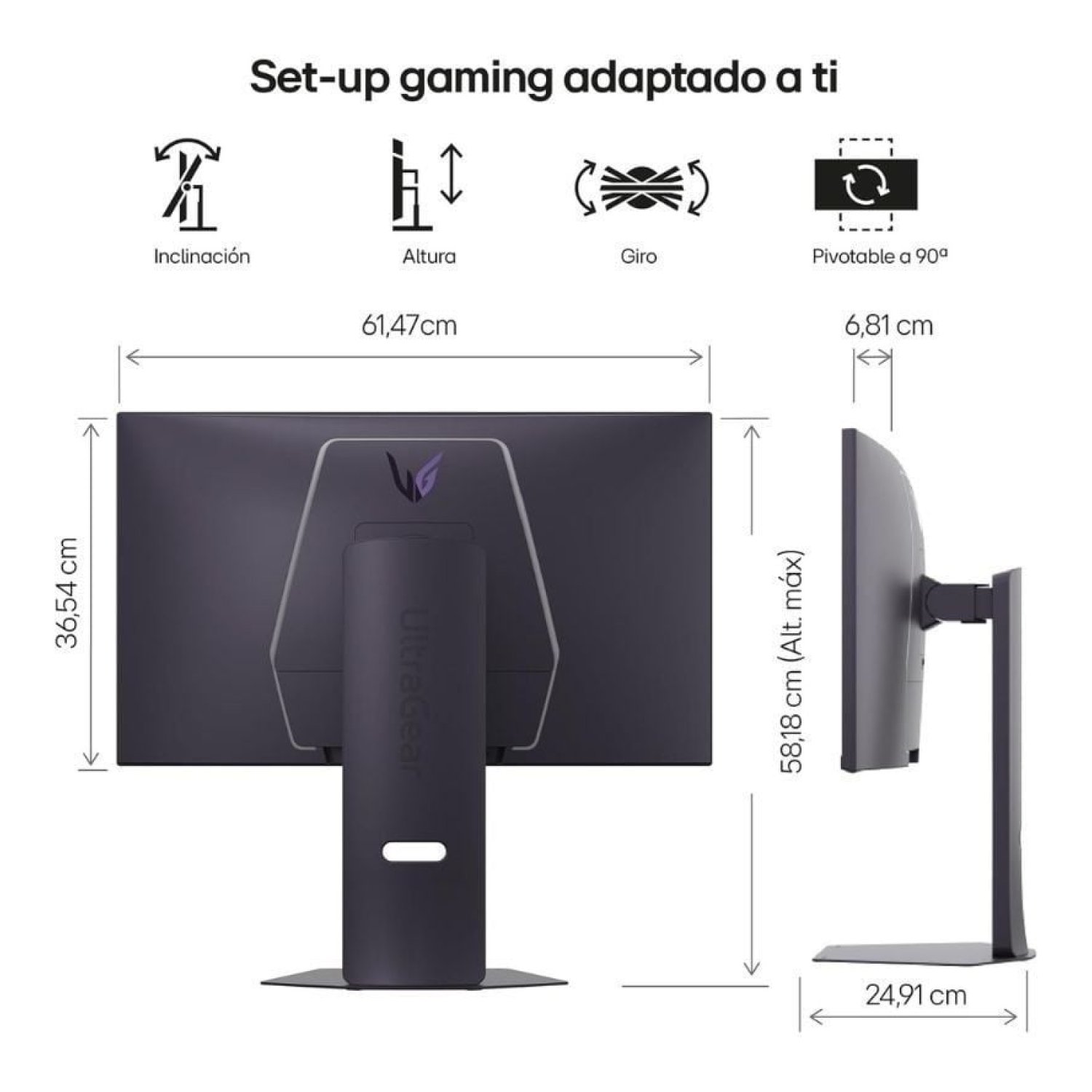 LG UltraGear 27G850A-B · Monitor Gaming 27" 4K · 240Hz · 1ms · IPS · Regulable