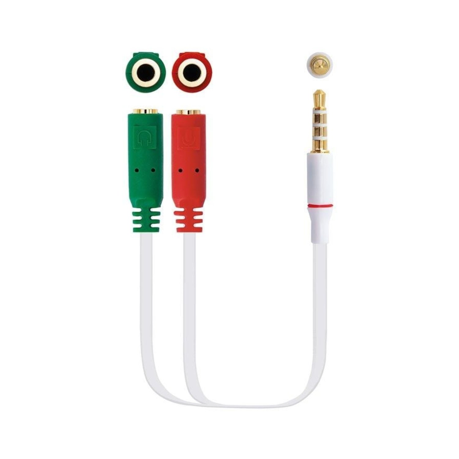 Nanocable · Cable Estéreo Jack 3.5 · Macho a 2x Hembra · 20cm · Blanco