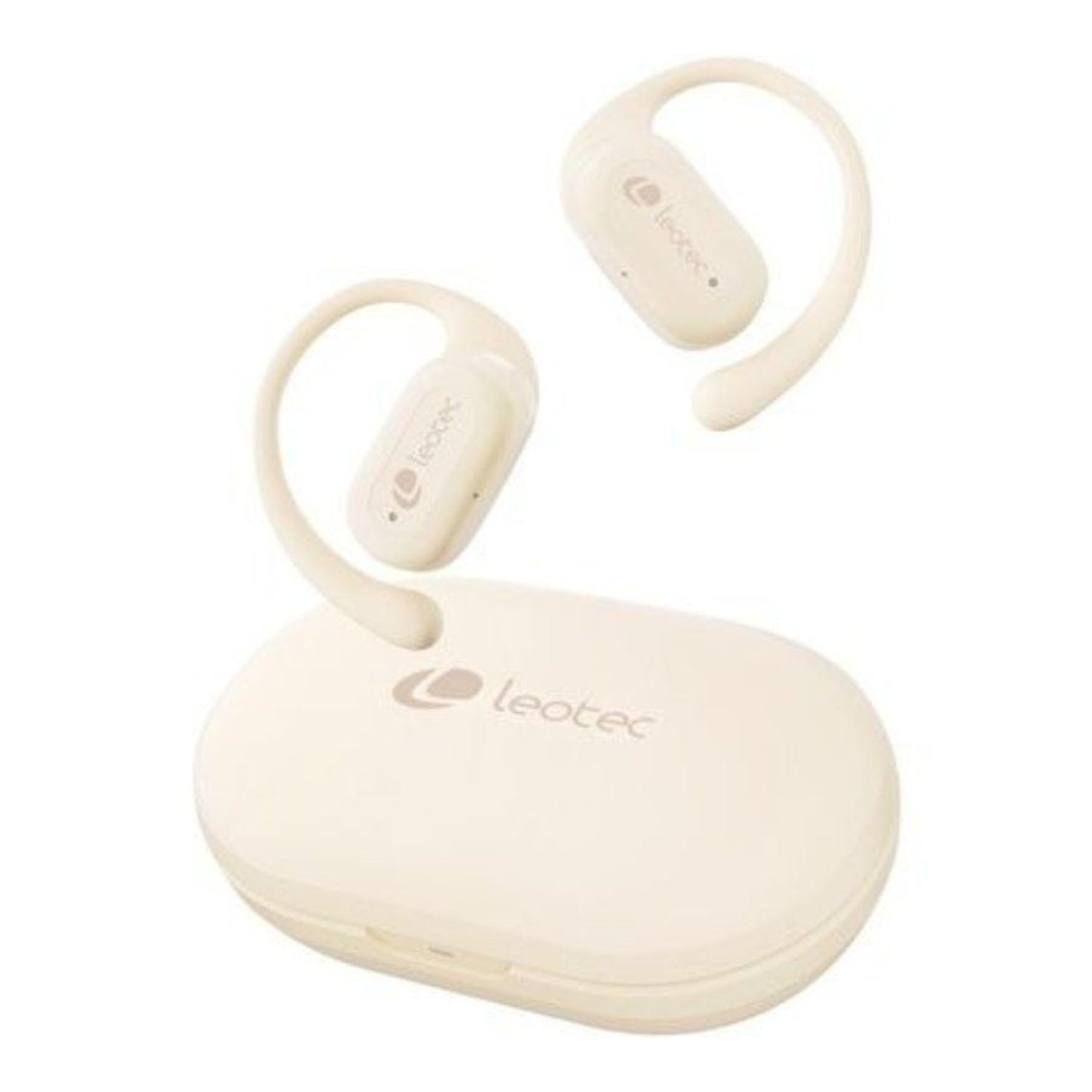 Leotec Open Air Zenith Sport · Auriculares Bluetooth · Estuche Carga · 6,5h Autonomía · Beige