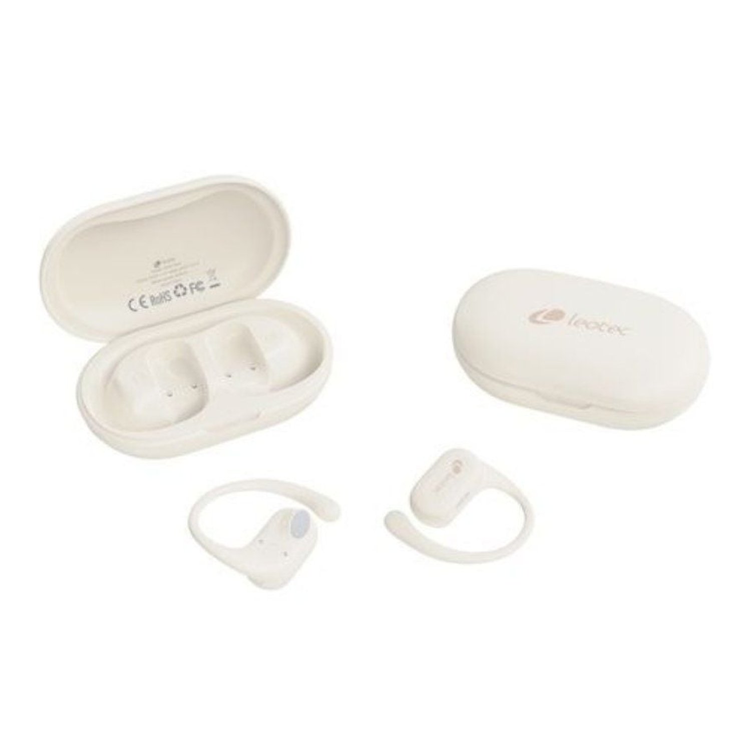 Leotec Open Air Zenith Sport · Auriculares Bluetooth · Estuche Carga · 6,5h Autonomía · Beige