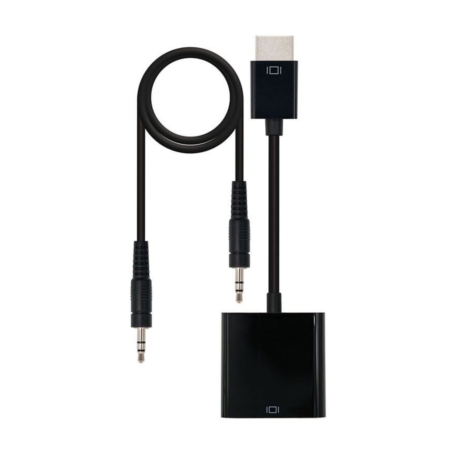 Nanocable · Conversor HDMI Macho a VGA · Jack 3.5mm · 10cm · Negro