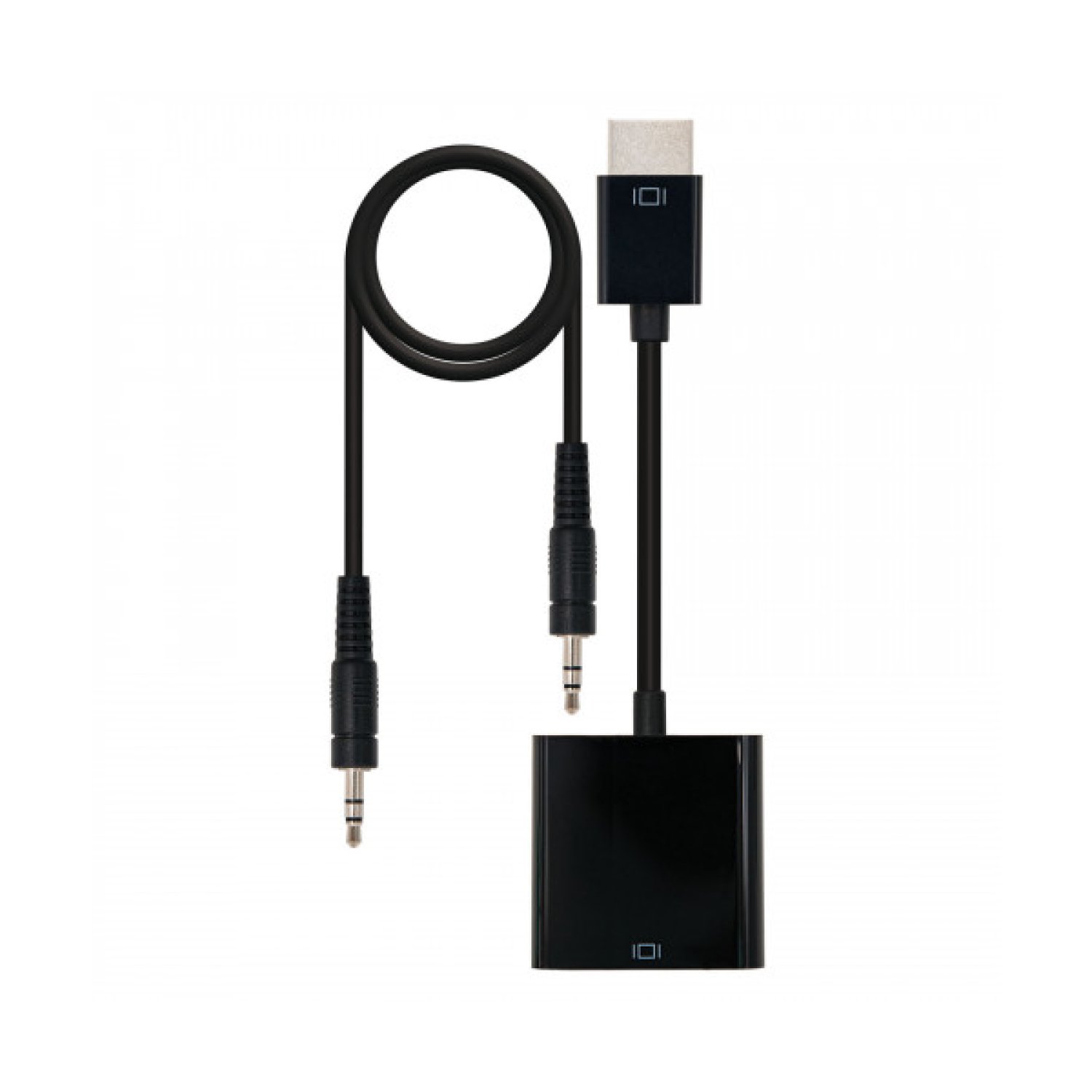 Nanocable · Conversor HDMI Macho a VGA · Jack 3.5mm · 10cm · Negro