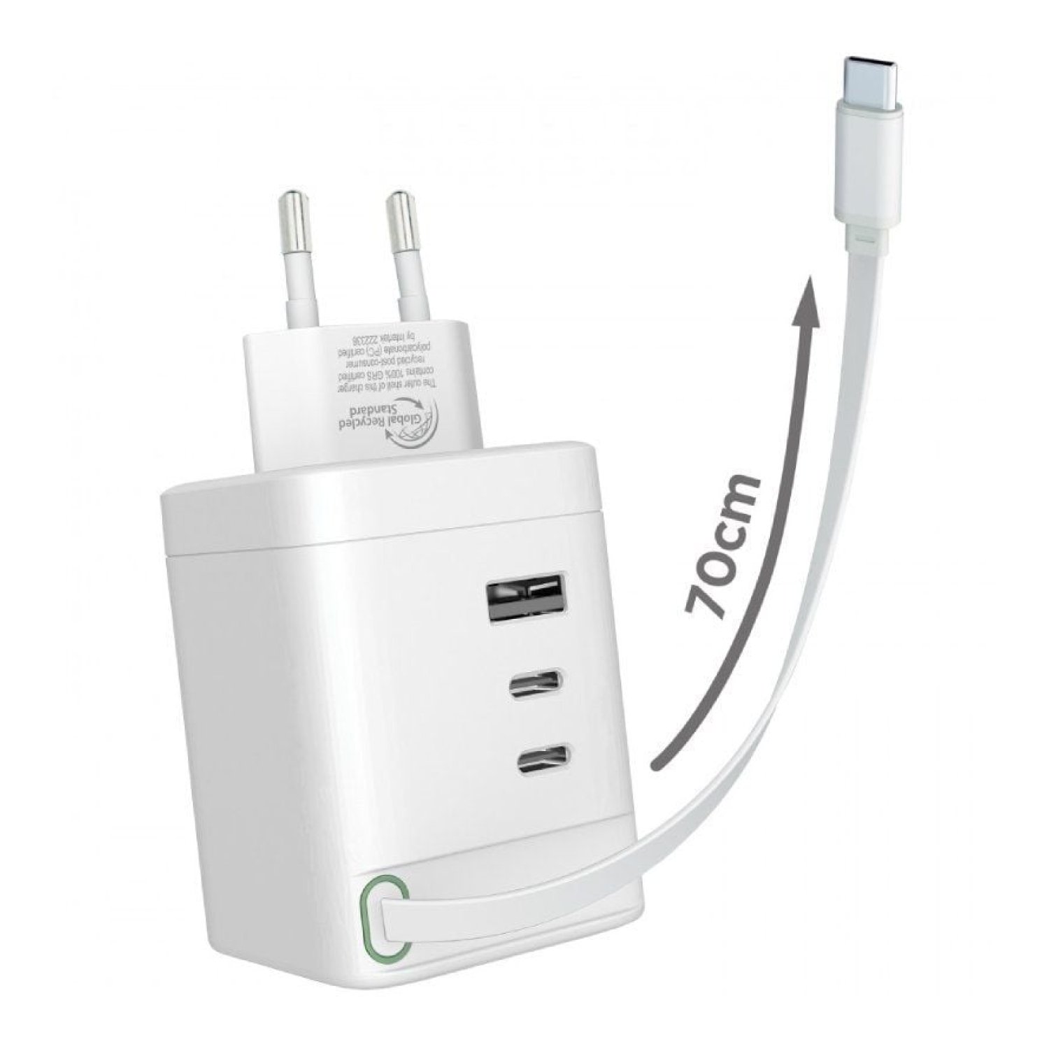 Muvit For Change · Cargador de Pared 100W · 1 USB + 2 USB-C